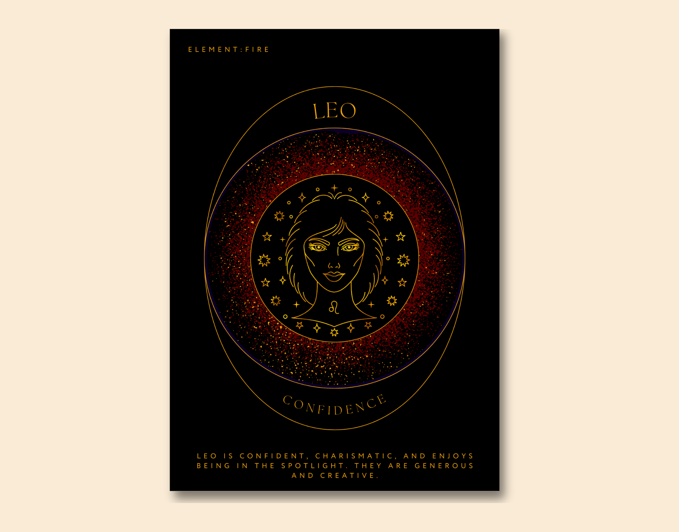 "LEO-ZODIAC EDITION"- Shiny & Sturdy Metallic Poster Art That Pops & Sticks (Literally!)