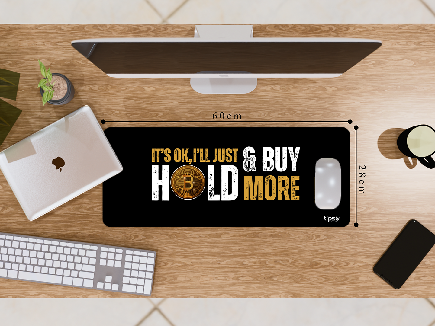 "BITCOINS: IT'S OK, I'LL JUST HOLD & BUY MORE" Gaming Mousepad- Elevate Your Gaming Experience