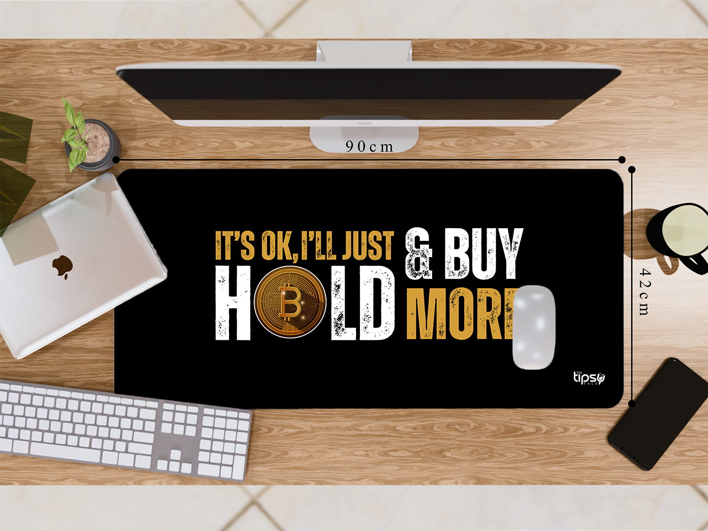 "BITCOINS: IT'S OK, I'LL JUST HOLD & BUY MORE" Gaming Mousepad- Elevate Your Gaming Experience