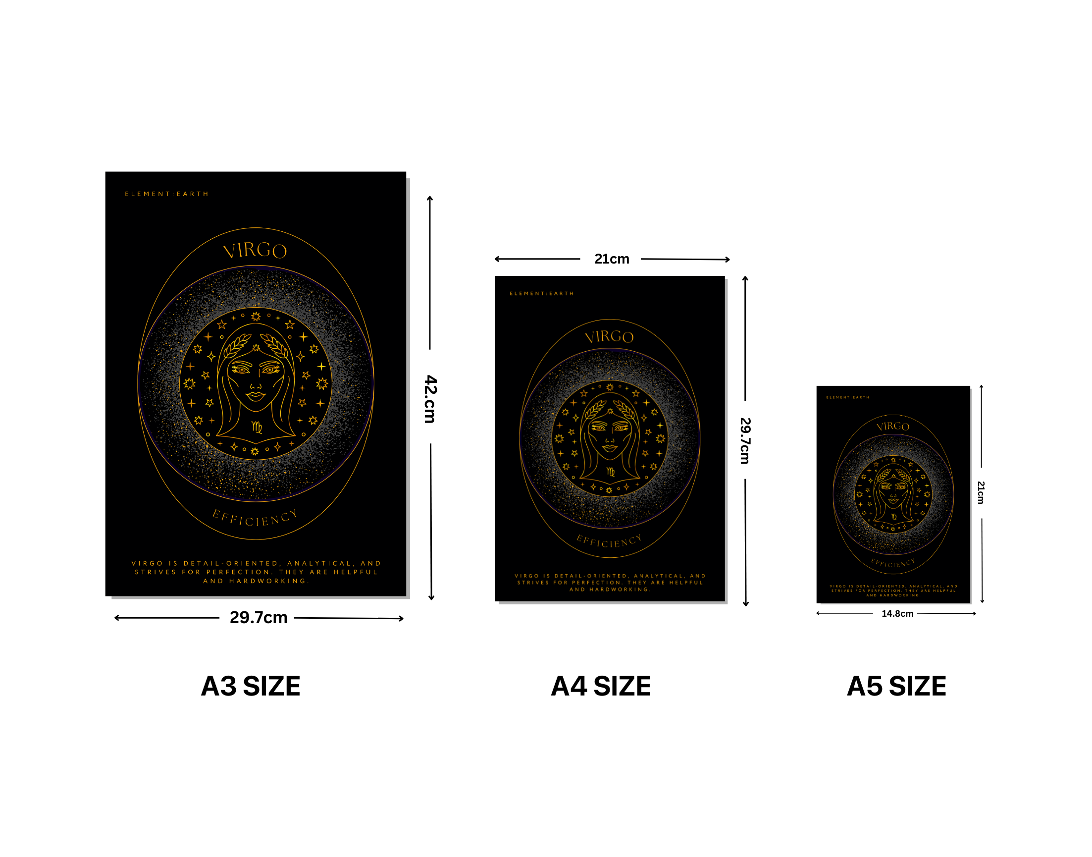 "VIRGO-ZODIAC EDITION"- Shiny & Sturdy Metallic Poster Art That Pops & Sticks (Literally!)