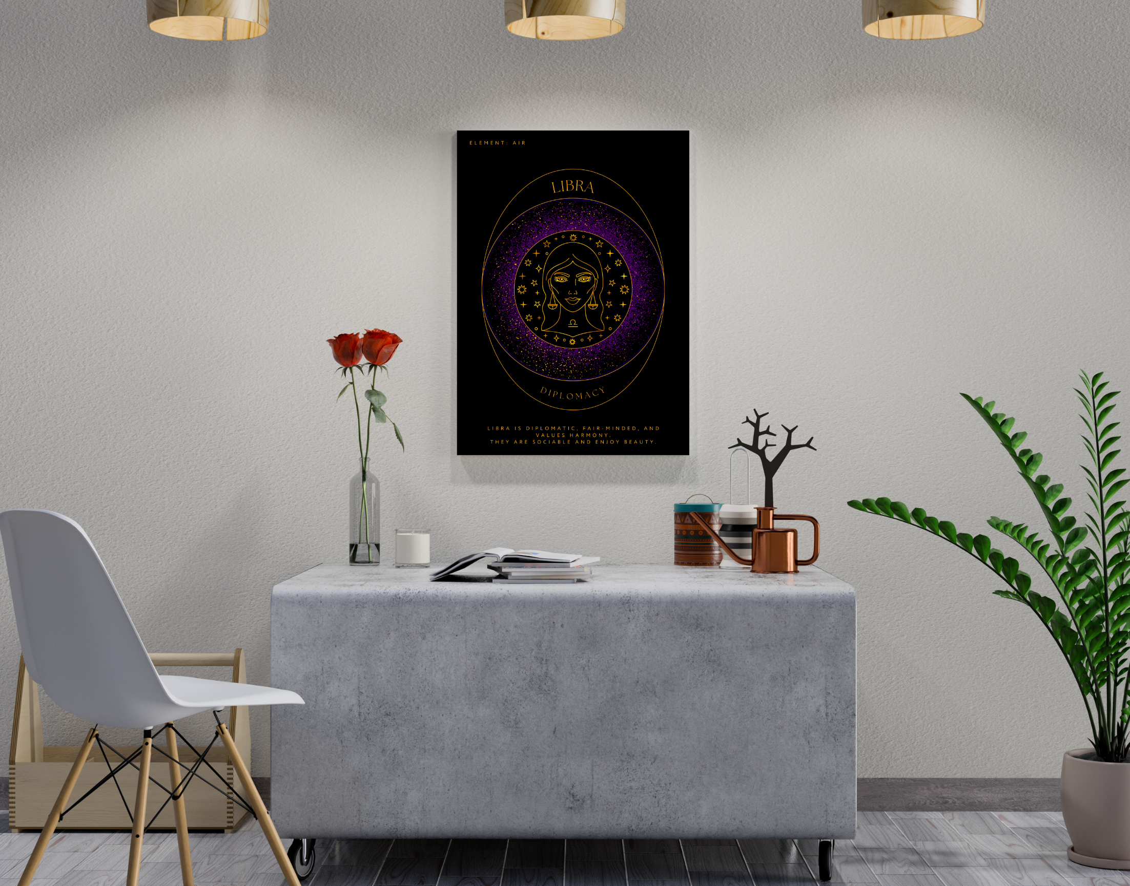 "LIBRA-ZODIAC EDITION"- Shiny & Sturdy Metallic Poster Art That Pops & Sticks (Literally!)