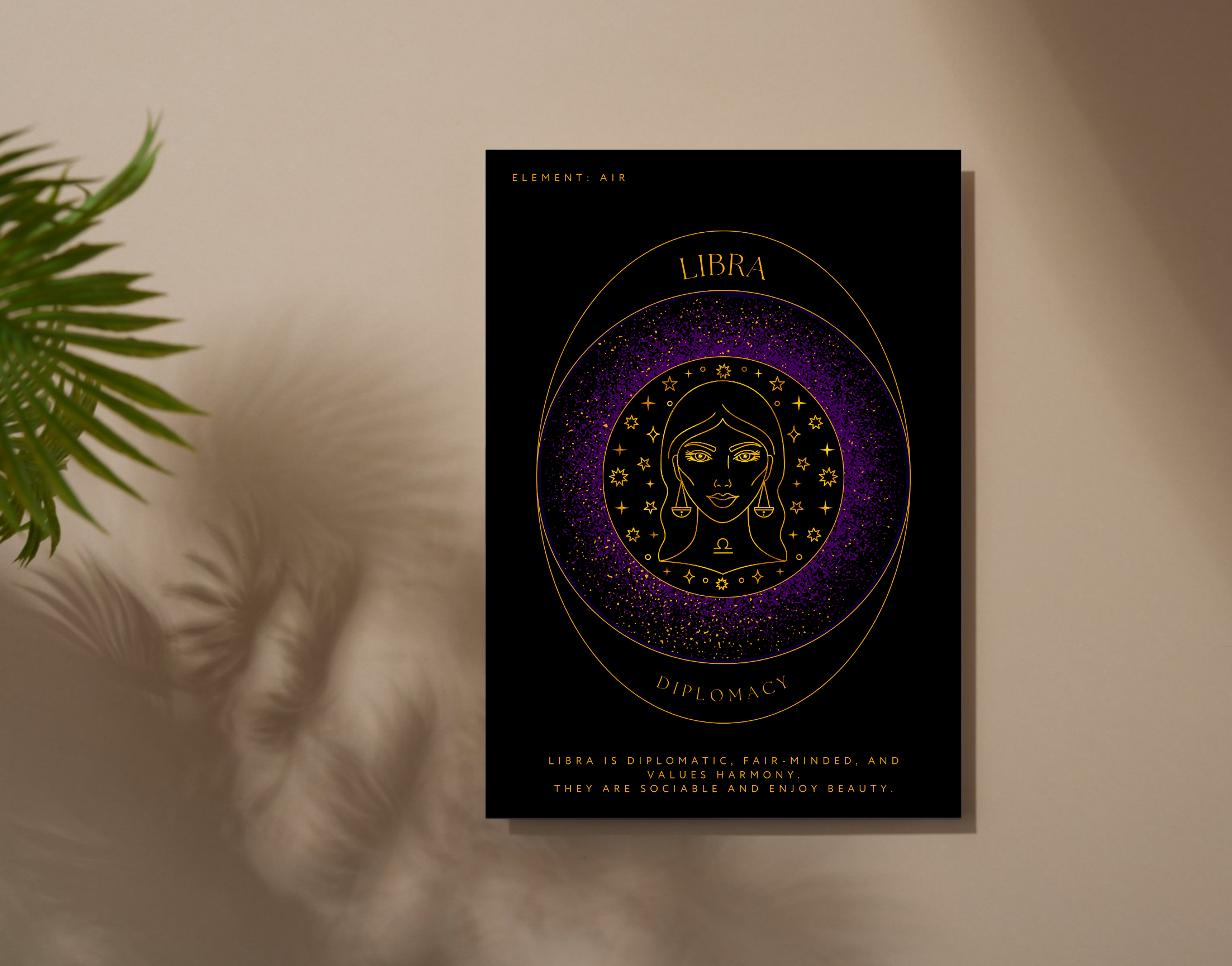 "LIBRA-ZODIAC EDITION"- Shiny & Sturdy Metallic Poster Art That Pops & Sticks (Literally!)
