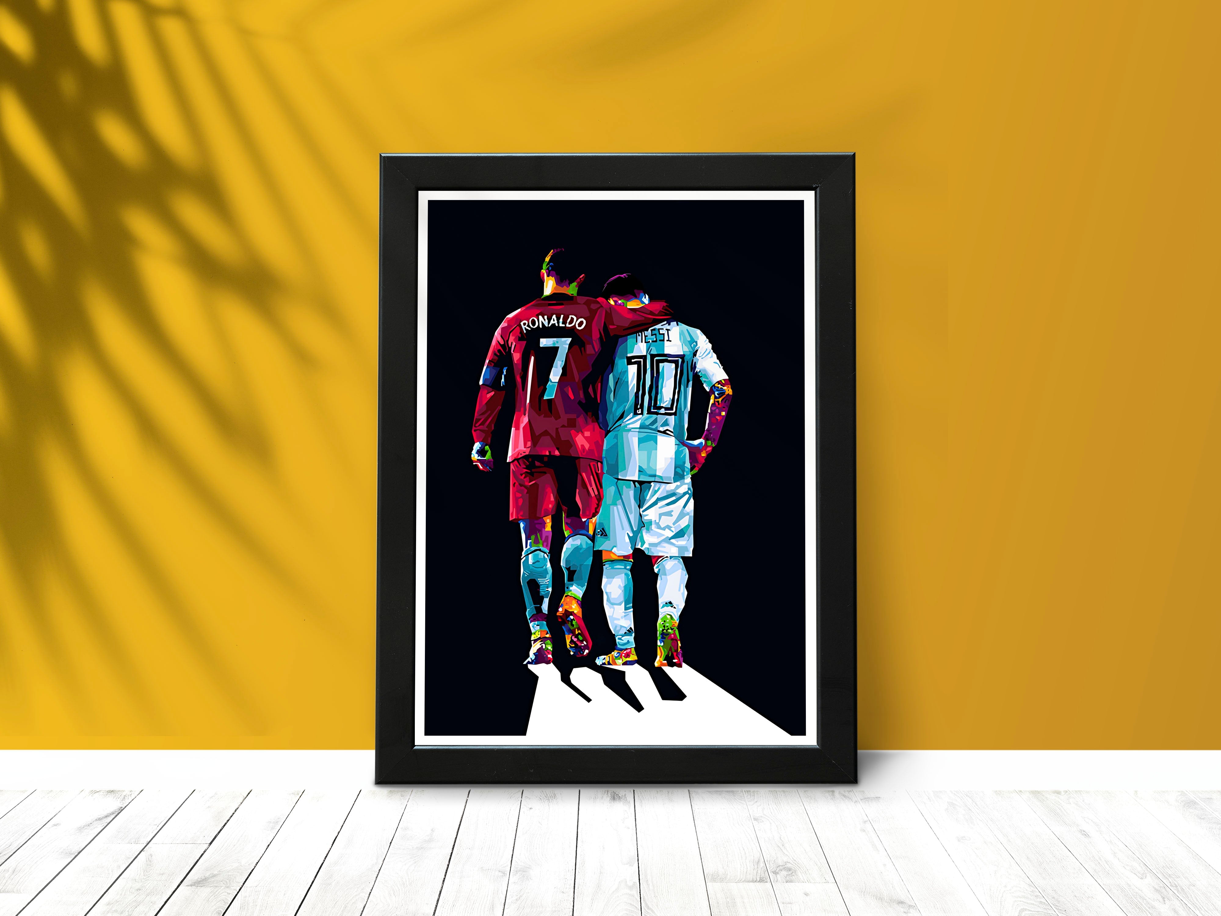 "The Goat IN A Frame: RONALDO  and MESSI" Poster: Add a Touch of Personality to Your Space