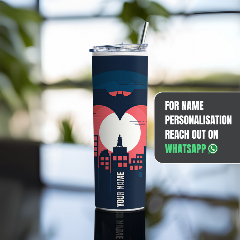 "BATMAN FROM BAT CAVE" Tumbler with Metal Straw