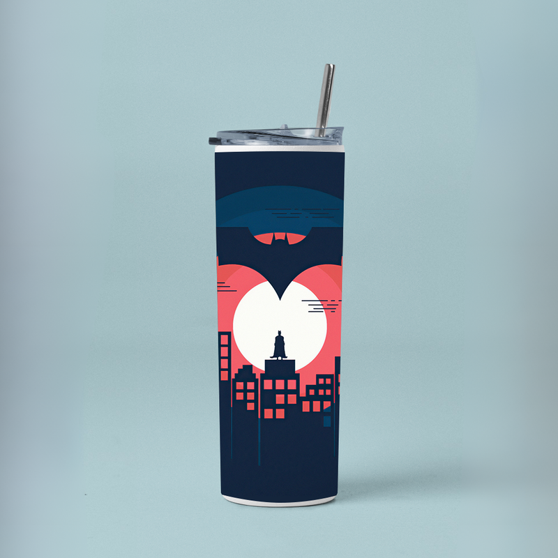 "BATMAN FROM BAT CAVE" Tumbler with Metal Straw