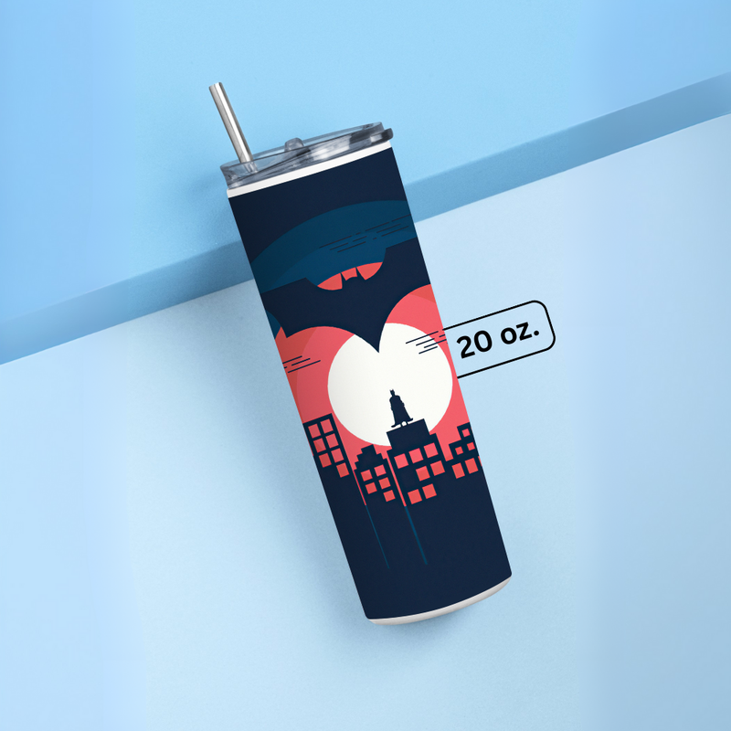 "BATMAN FROM BAT CAVE" Tumbler with Metal Straw