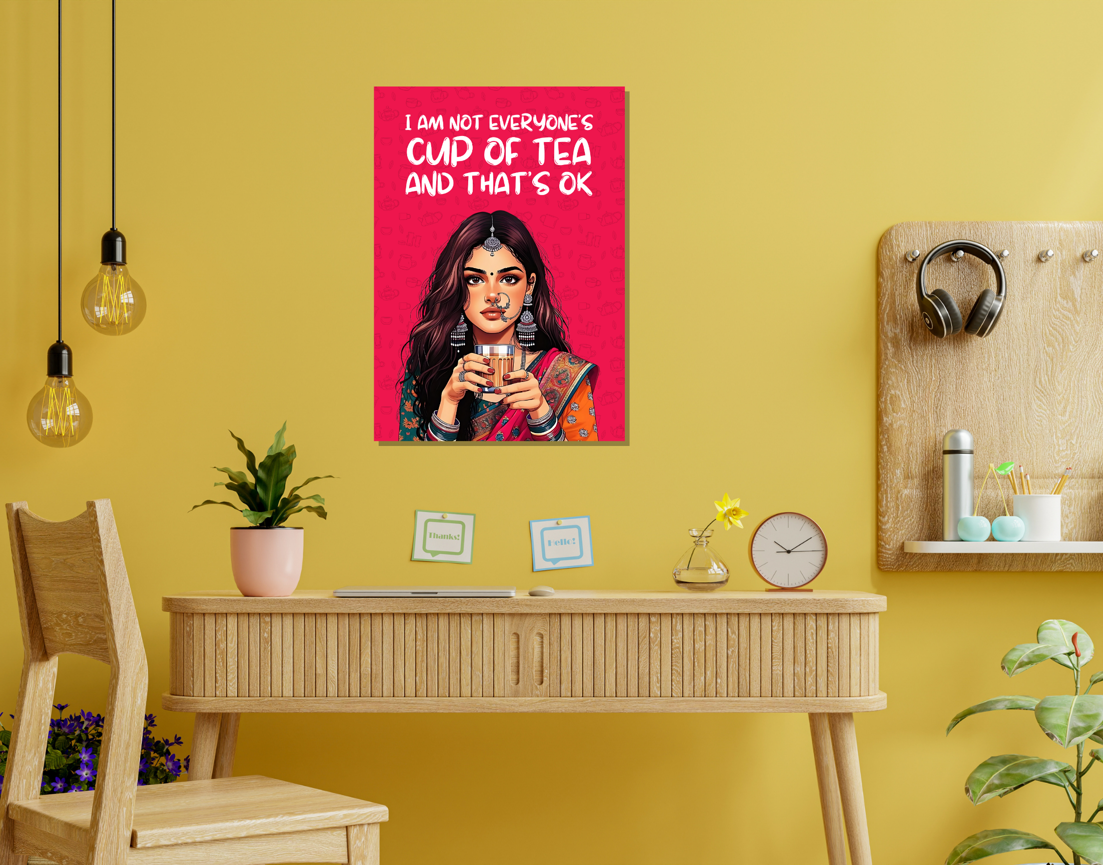 "I AM NOT EVERYONE'S CUP OF TEA"- Shiny & Sturdy Metallic Poster Art That Pops & Sticks (Literally!)