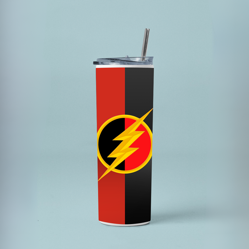 "FLASH - THE SYMBOL" Tumbler with Metal Straw