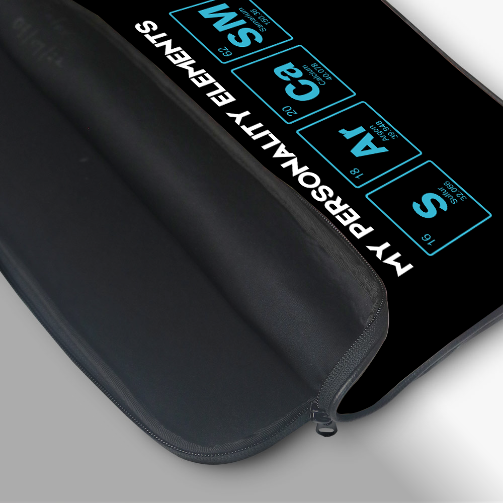 "My Personality Elements: Periodic Table" Laptop Sleeves:Bold Modern Design for Every Size