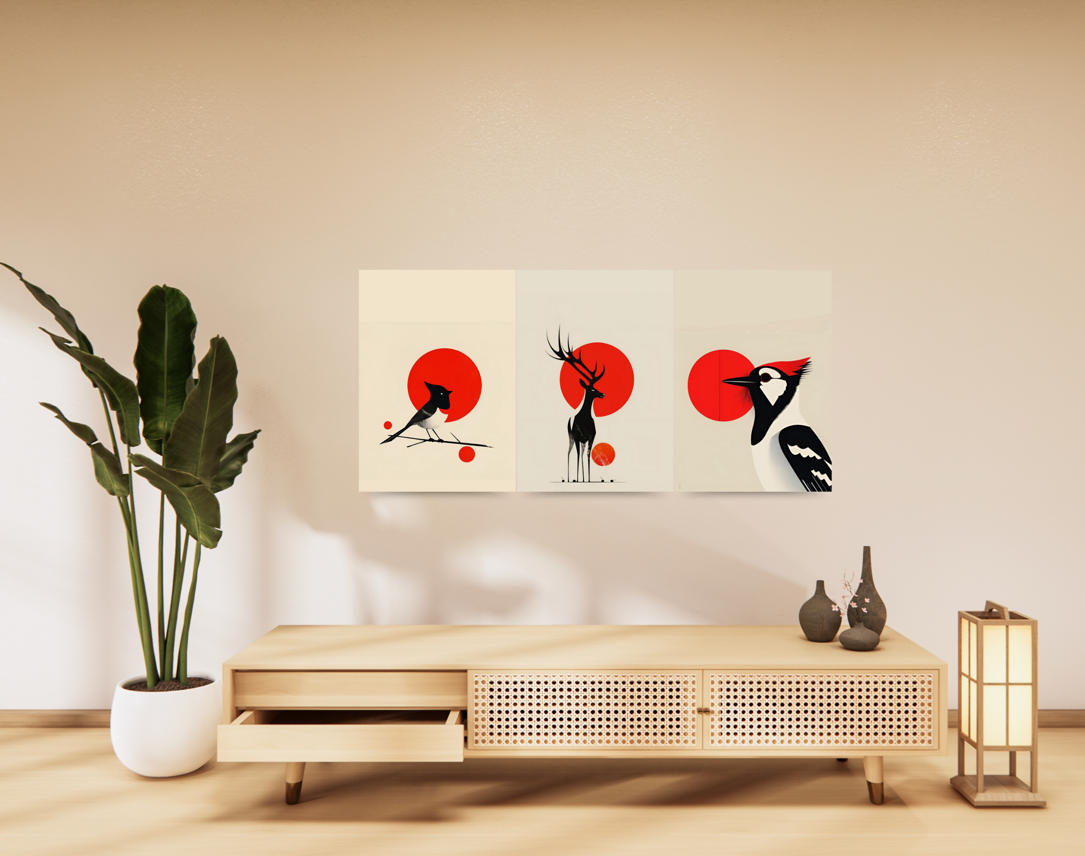 "ANIMAL KINGDOM- JAPANESE THEME DESIGN"- Shiny & Sturdy Metallic Poster Art That Pops & Sticks (Literally!)