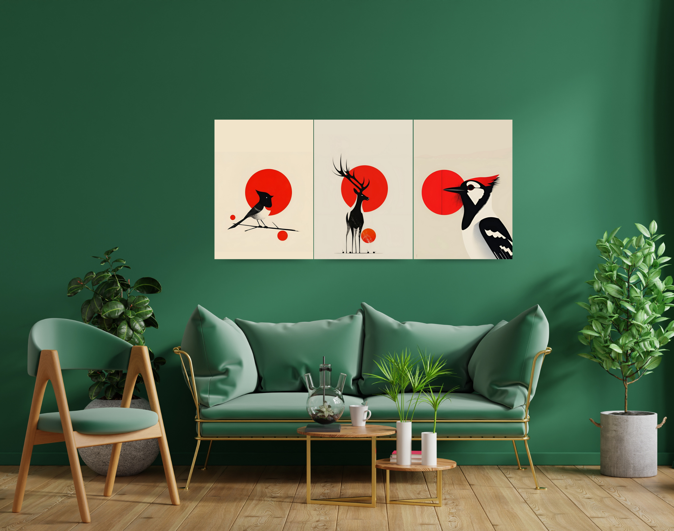 "ANIMAL KINGDOM- JAPANESE THEME DESIGN"- Shiny & Sturdy Metallic Poster Art That Pops & Sticks (Literally!)