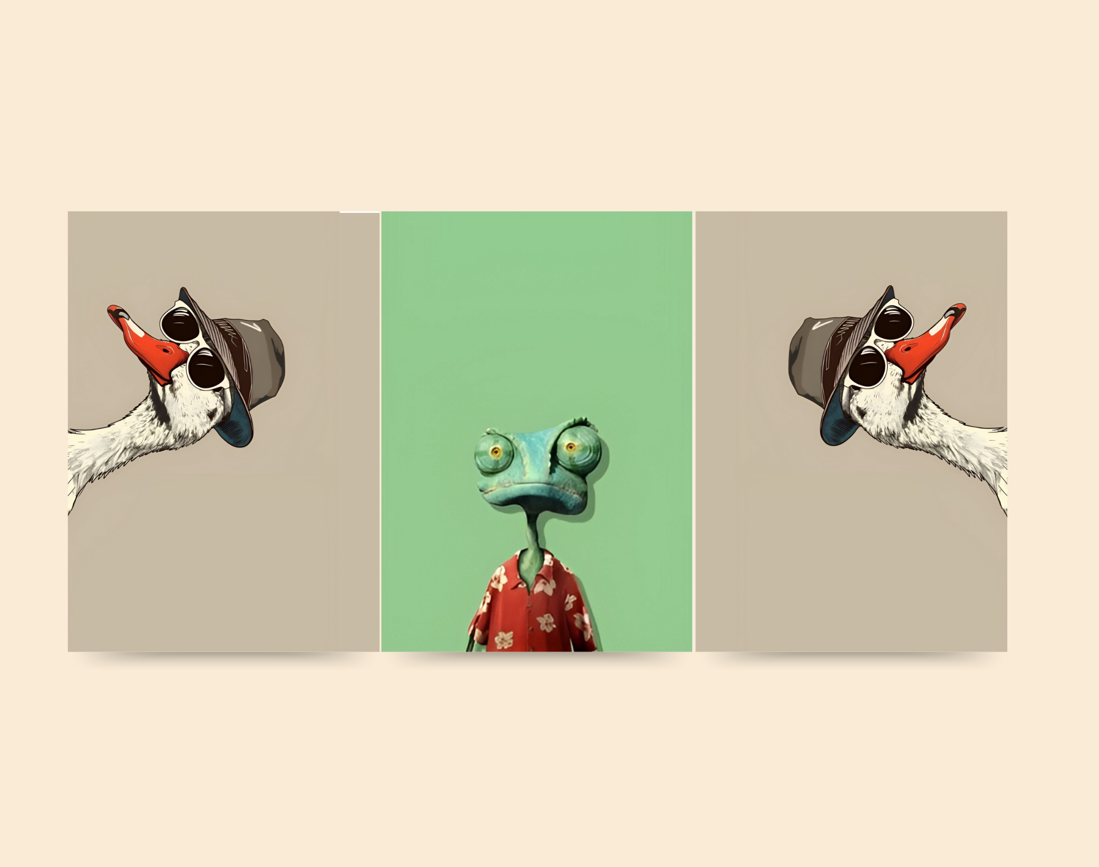 "ANIMAL KINGDOM FASHIONISTA"- Shiny & Sturdy Metallic Poster Art That Pops & Sticks (Literally!)