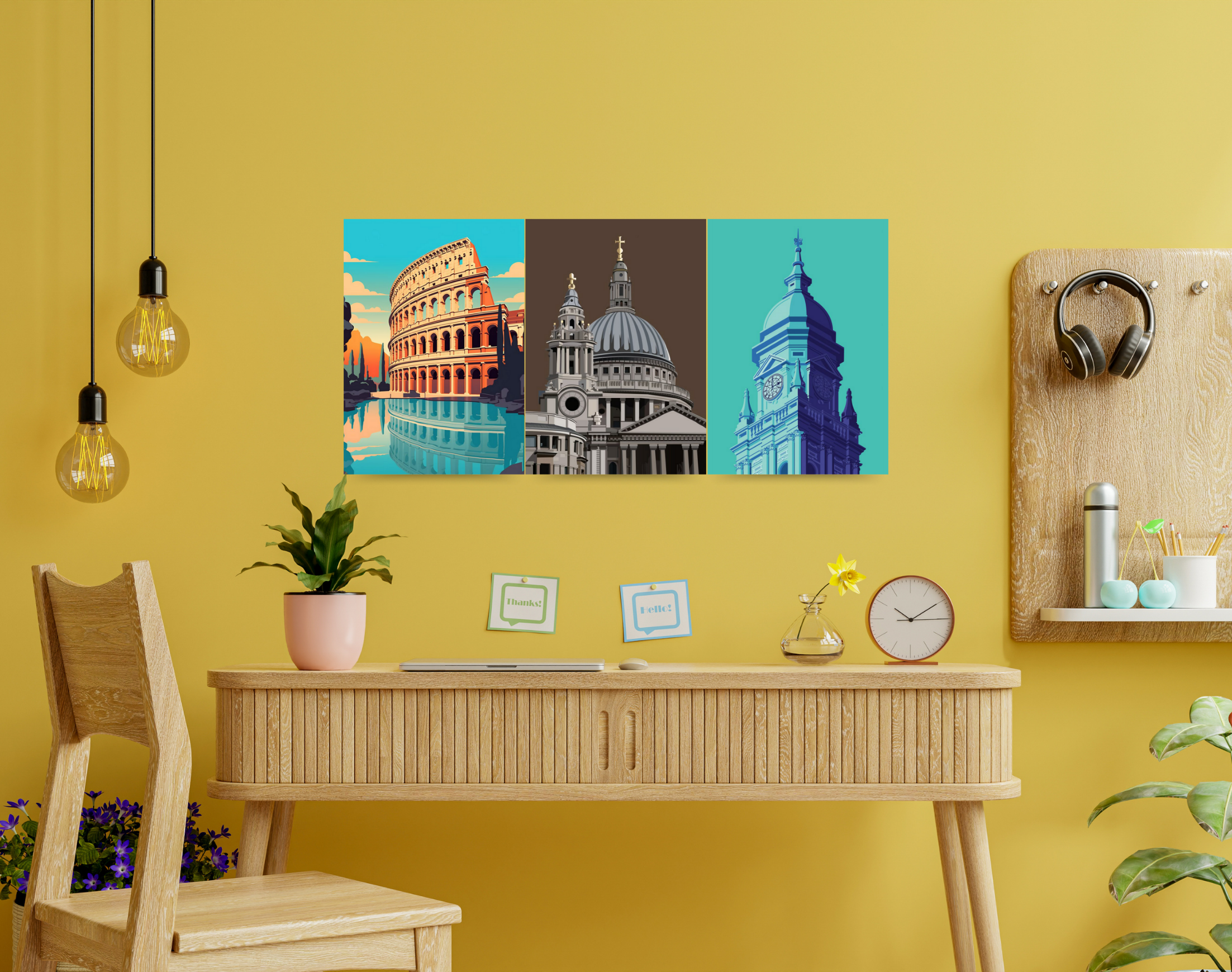 "WORLD ARCHITECTURES ANIMATION"- Shiny & Sturdy Metallic Poster Art That Pops & Sticks