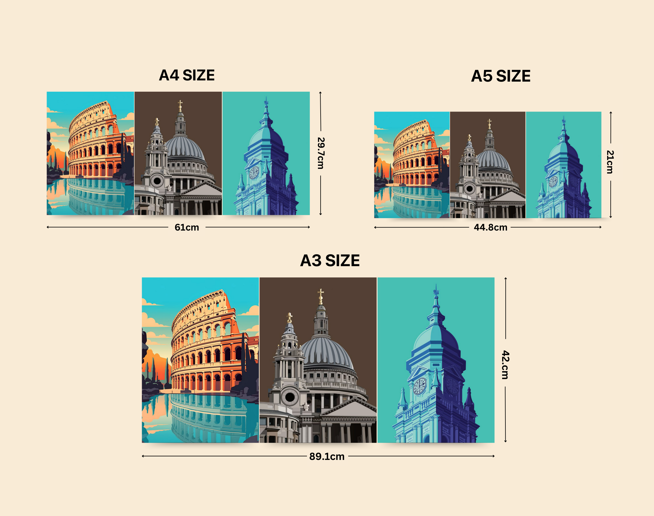"WORLD ARCHITECTURES ANIMATION"- Shiny & Sturdy Metallic Poster Art That Pops & Sticks