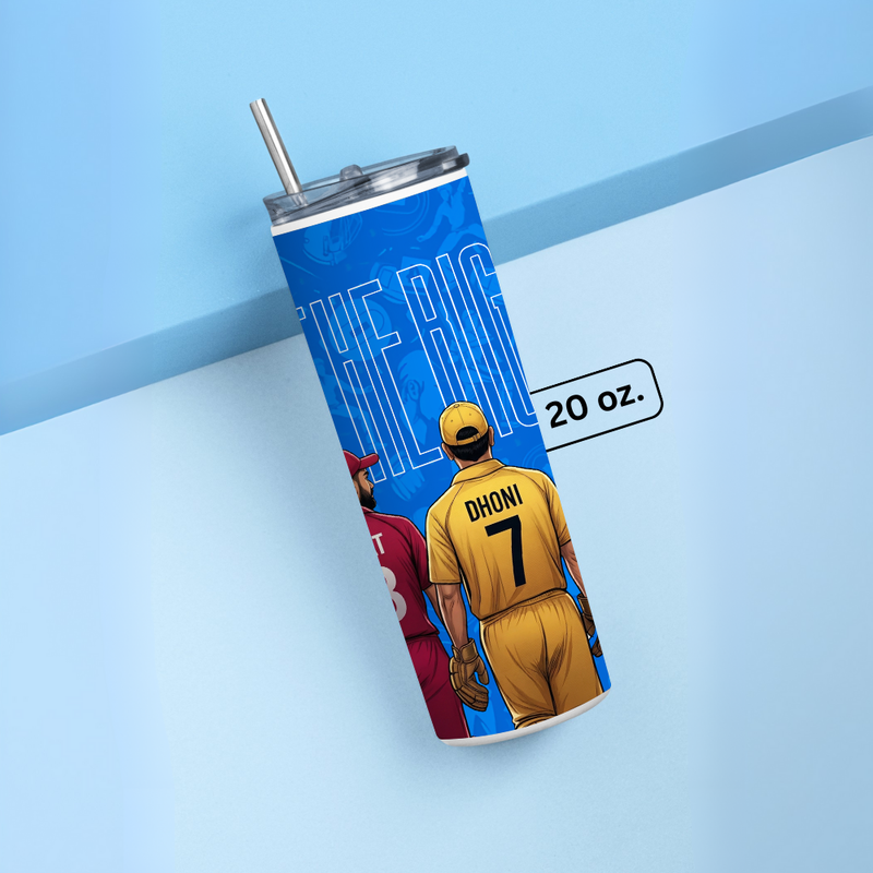 "THE BIG 3 - CRICKET FANDOM" Tumbler with Metal Straw