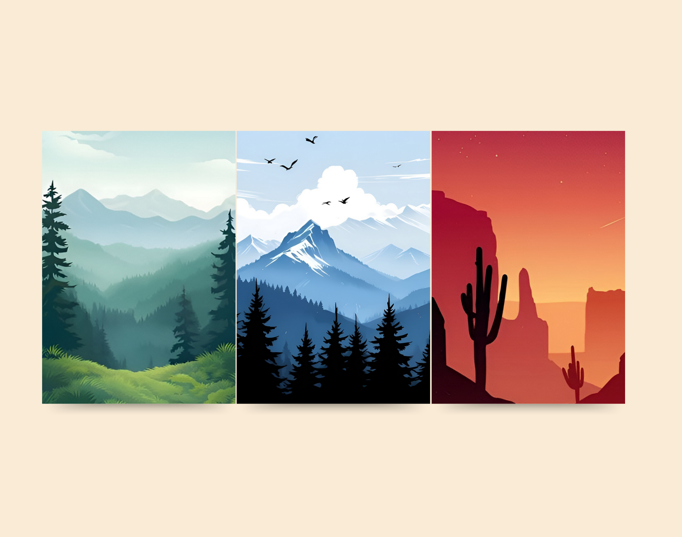 "NATURE WALLPAPERS"- Shiny & Sturdy Metallic Poster Art That Pops & Sticks