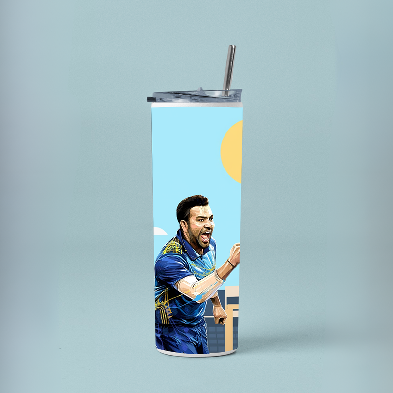 "ROHIT SHARMA - CRICKET FANSHIP" Tumbler with Metal Straw