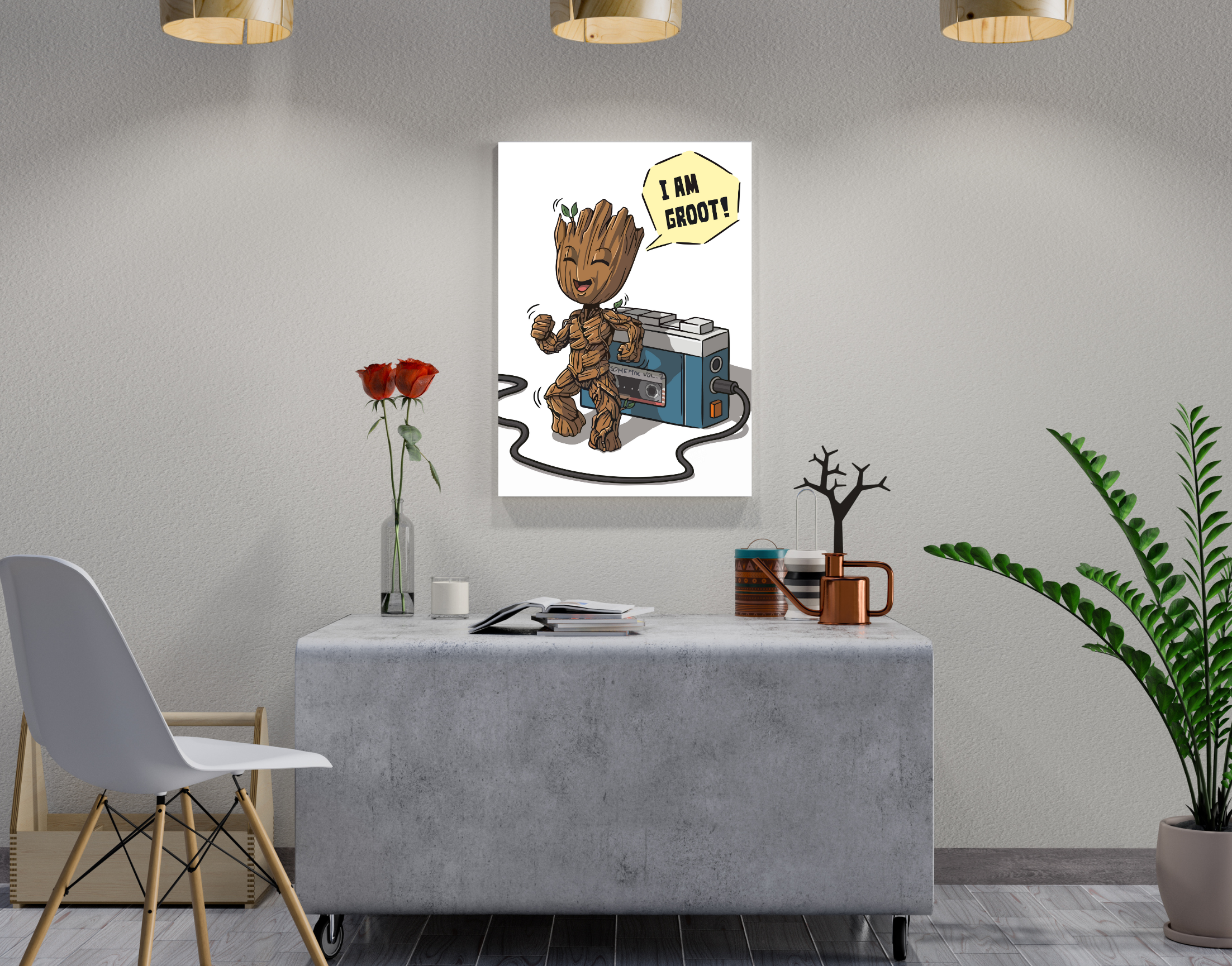 "I AM GROOT-MARVEL"- Shiny & Sturdy Metallic Poster Art That Pops & Sticks