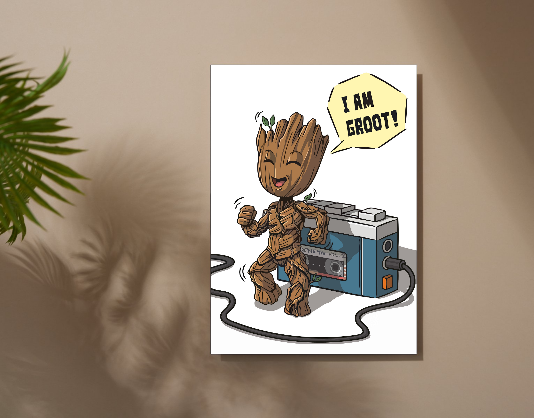"I AM GROOT-MARVEL"- Shiny & Sturdy Metallic Poster Art That Pops & Sticks