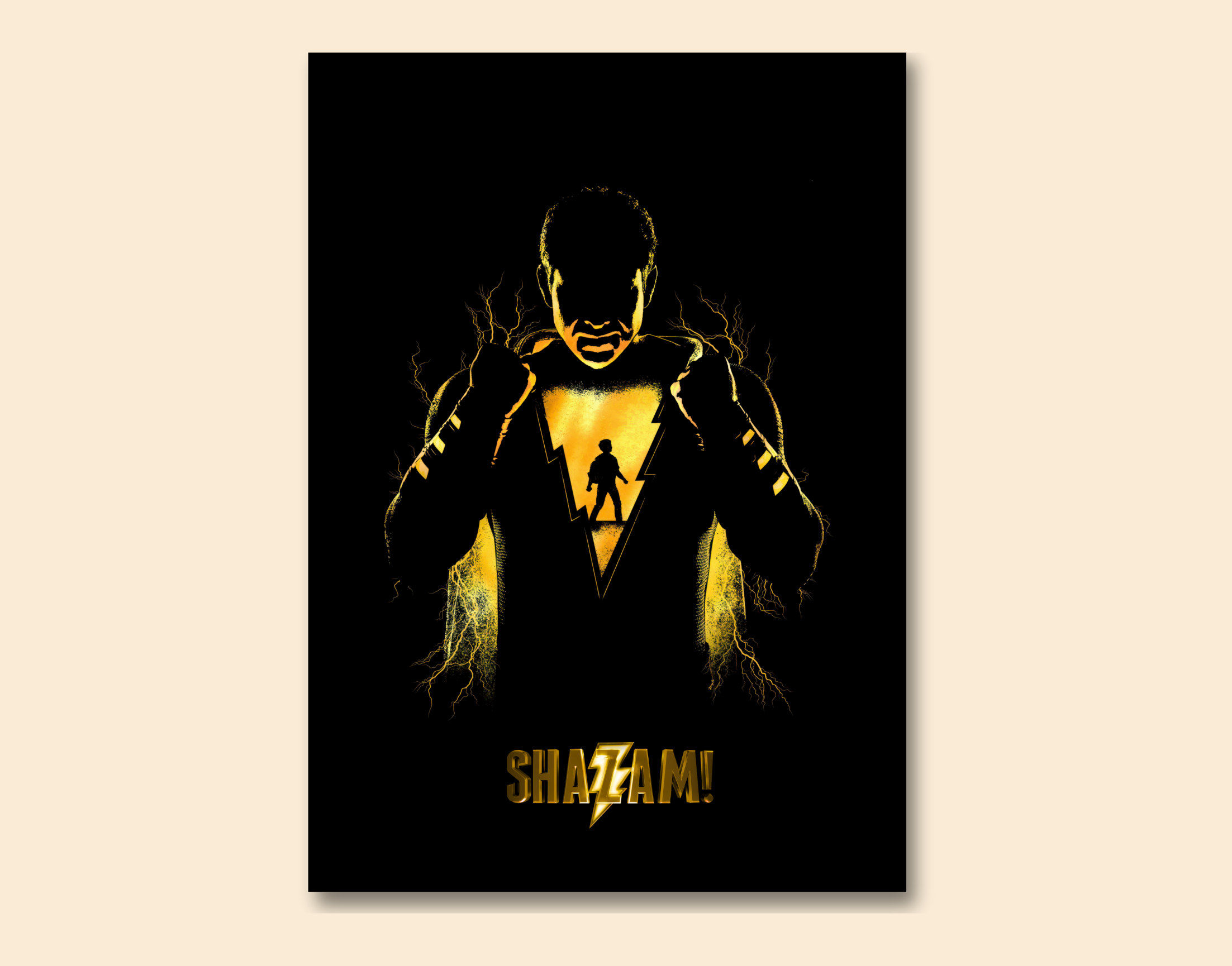 "SHAZAM-DC"- Shiny & Sturdy Metallic Poster Art That Pops & Sticks