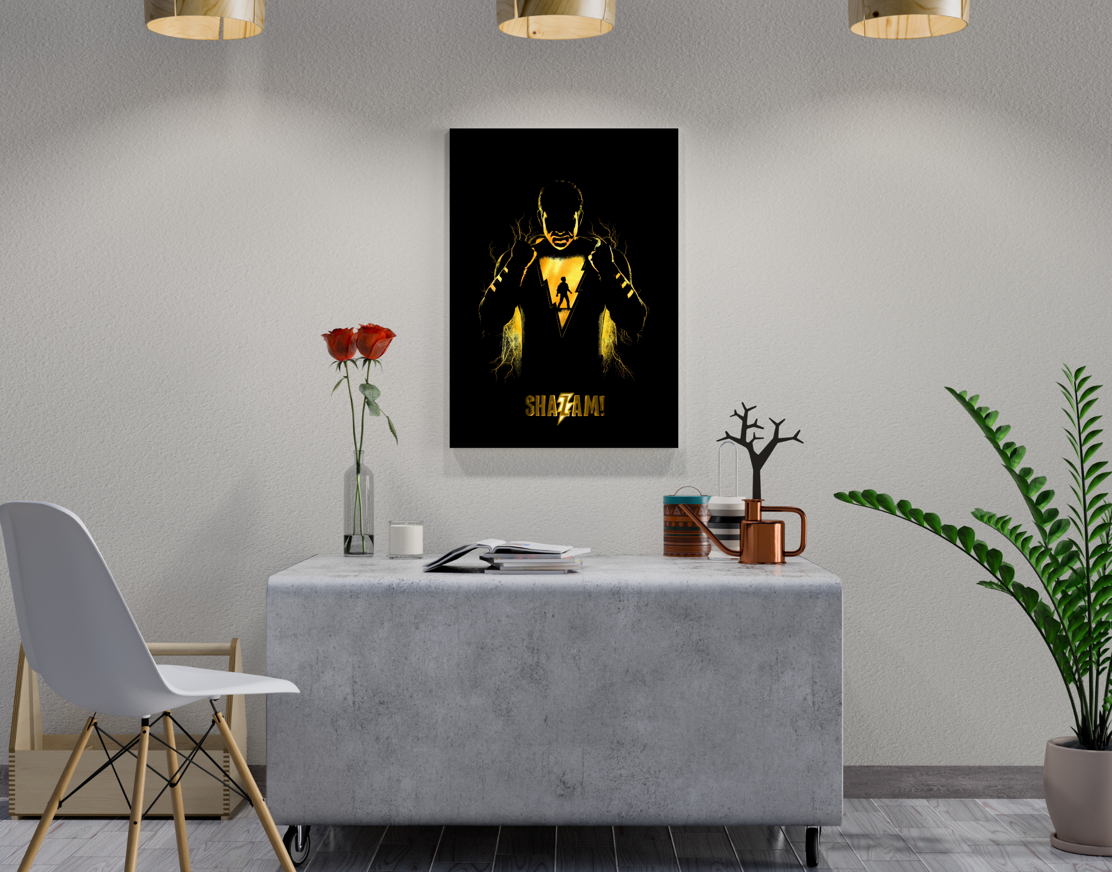 "SHAZAM-DC"- Shiny & Sturdy Metallic Poster Art That Pops & Sticks
