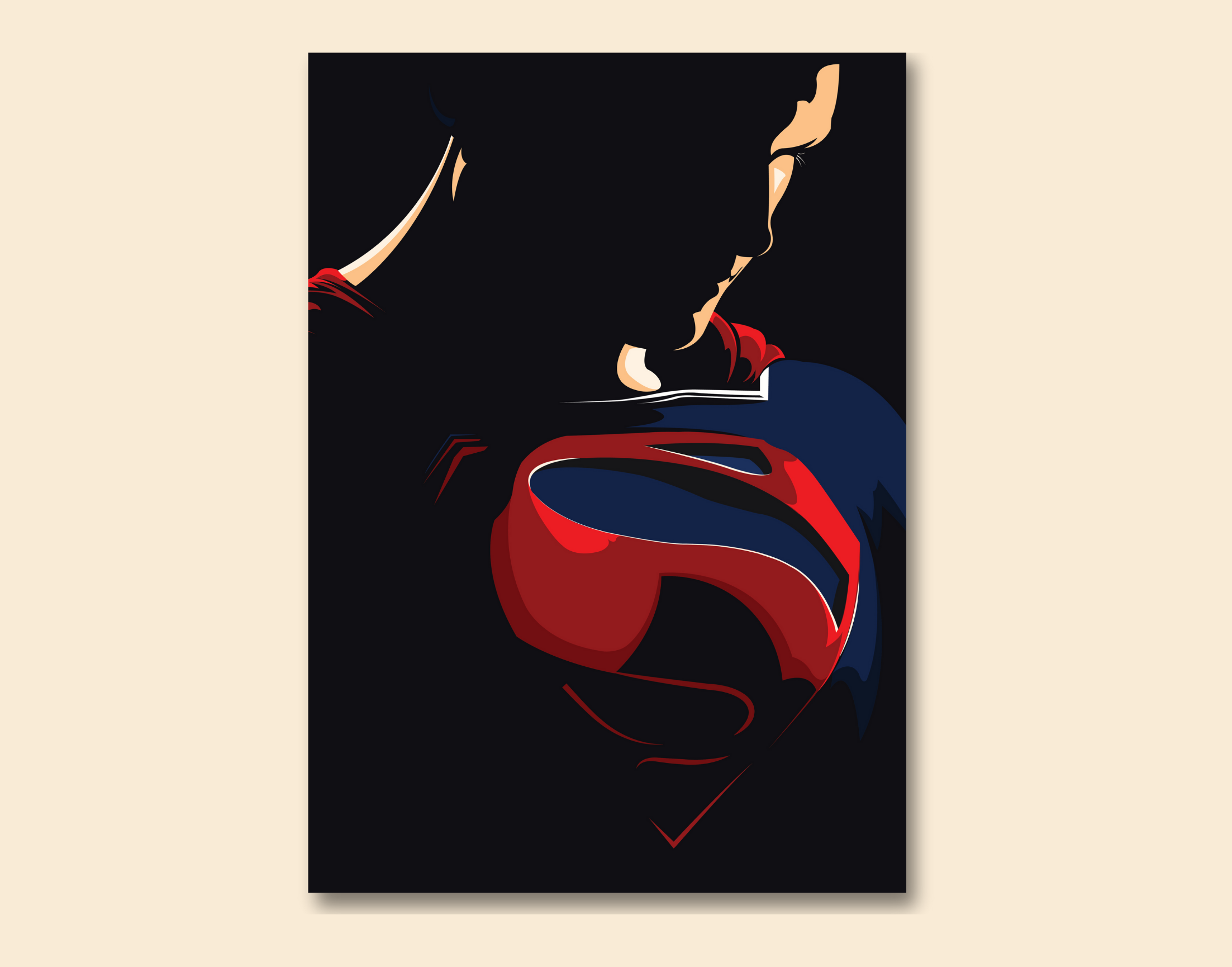 "SUPERMAN MAN OF STEEL"- Shiny & Sturdy Metallic Poster Art That Pops & Sticks