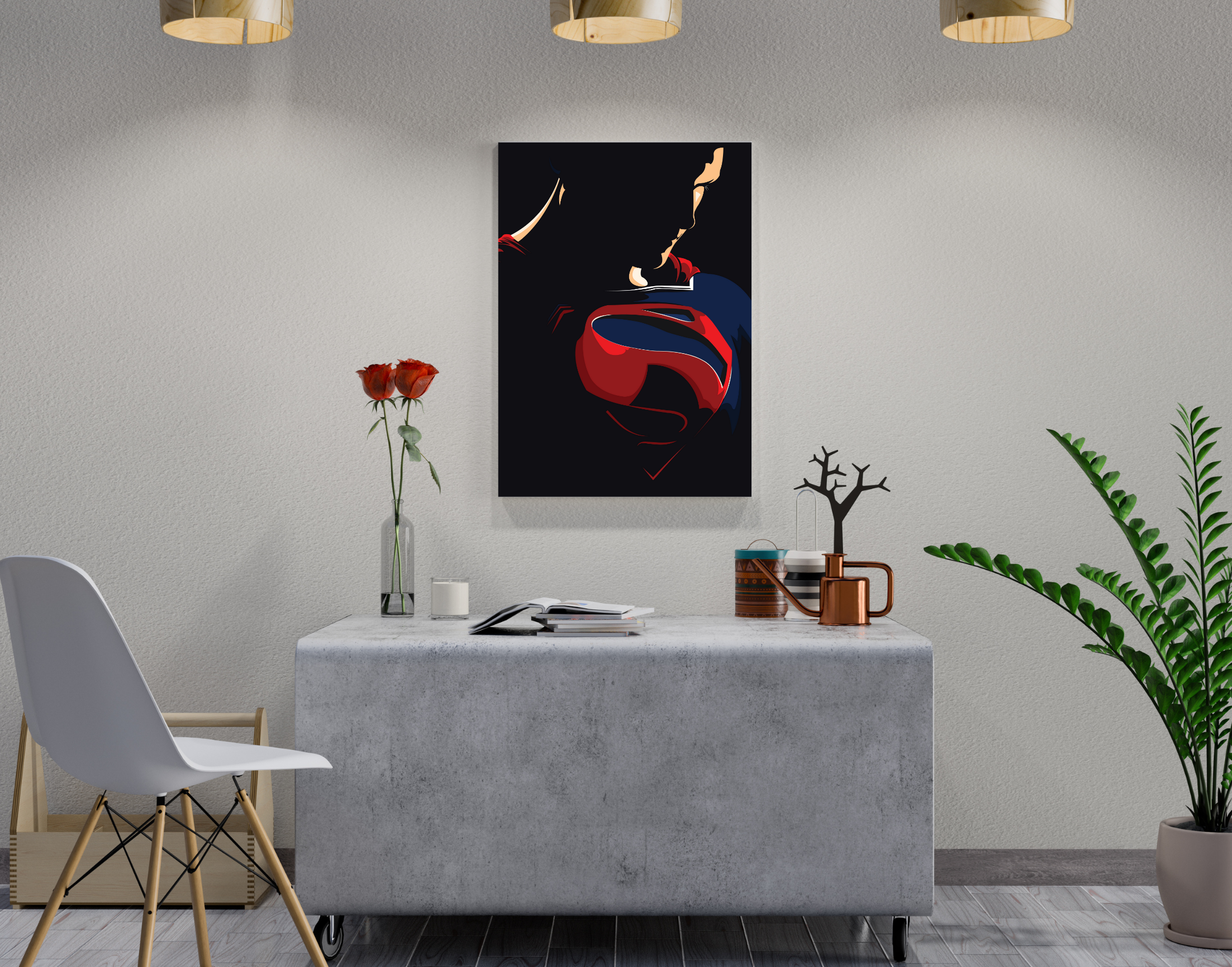 "SUPERMAN MAN OF STEEL"- Shiny & Sturdy Metallic Poster Art That Pops & Sticks