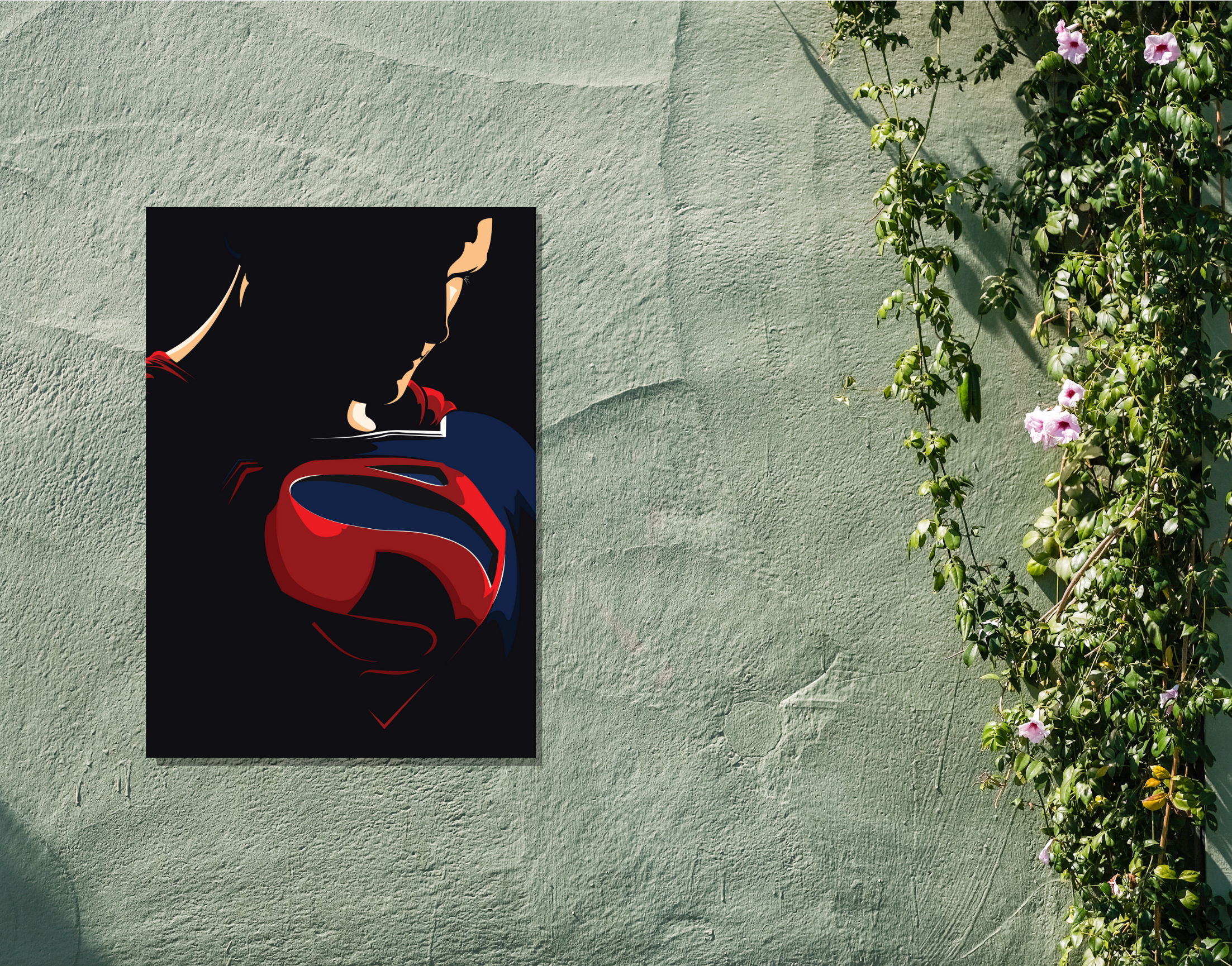 "SUPERMAN MAN OF STEEL"- Shiny & Sturdy Metallic Poster Art That Pops & Sticks