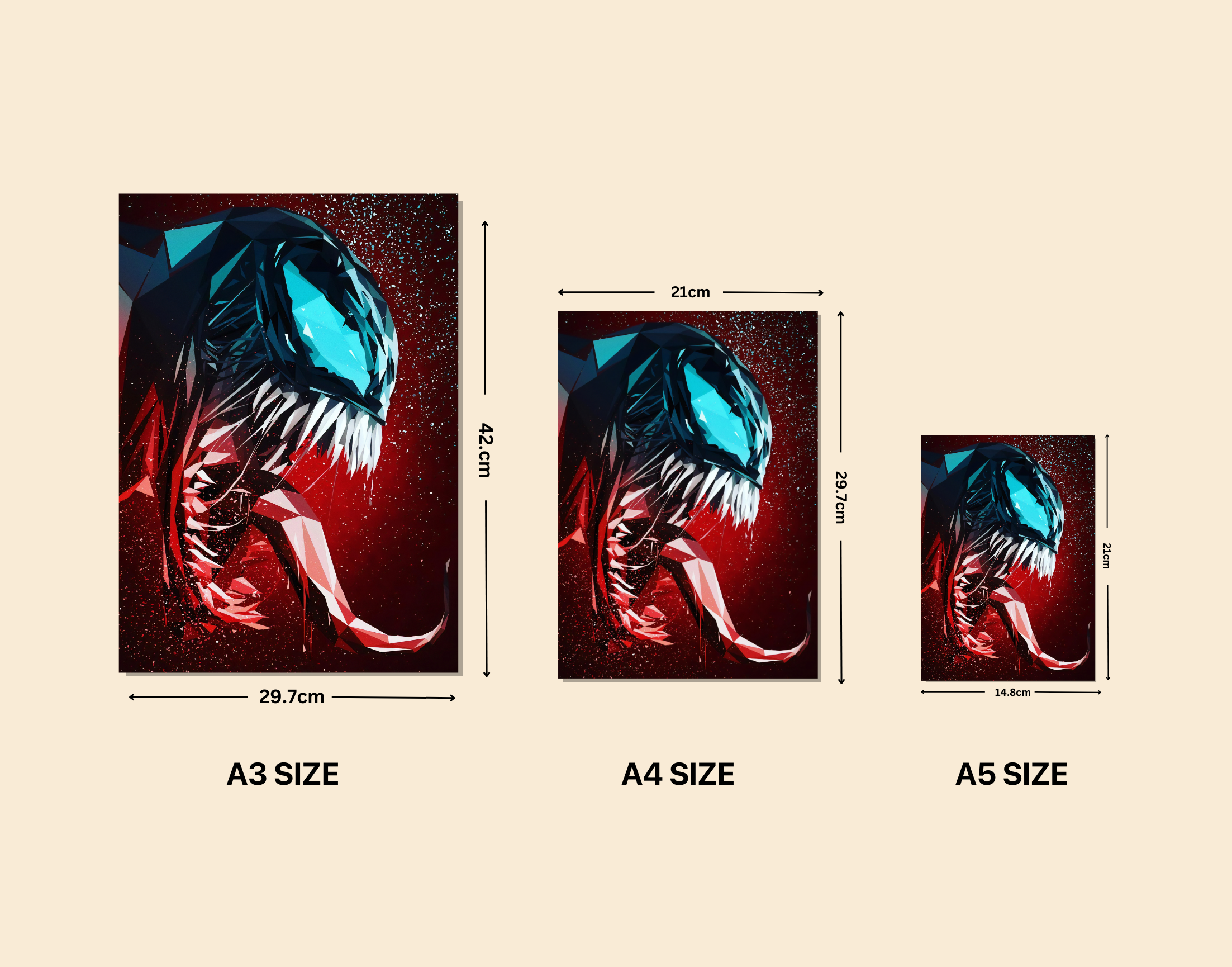 "VENOM ARTSTIC DESING"- Shiny & Sturdy Metallic Poster Art That Pops & Sticks