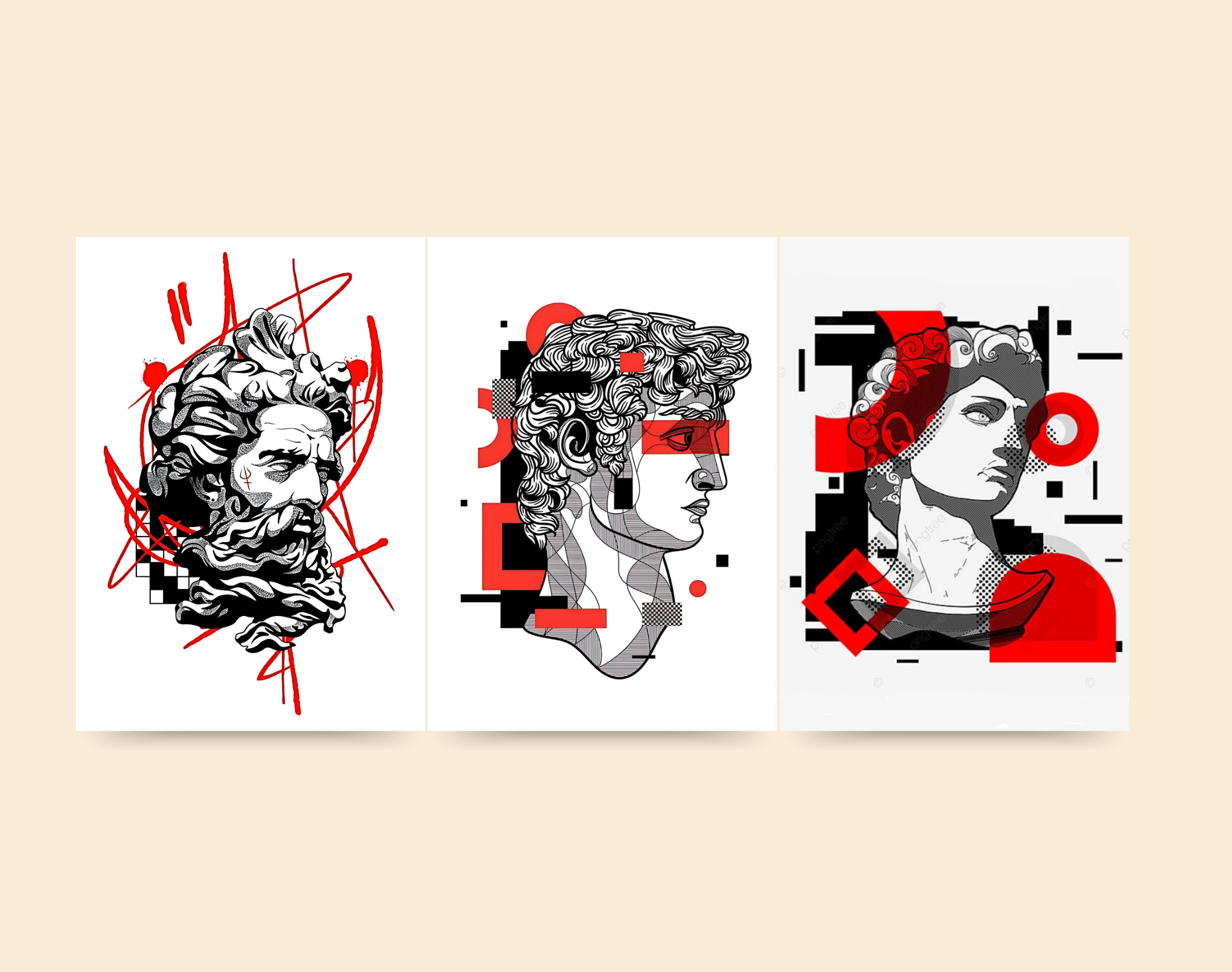 "GREEK GOD ILLUSTRATION"- Shiny & Sturdy Metallic Poster Art That Pops & Sticks