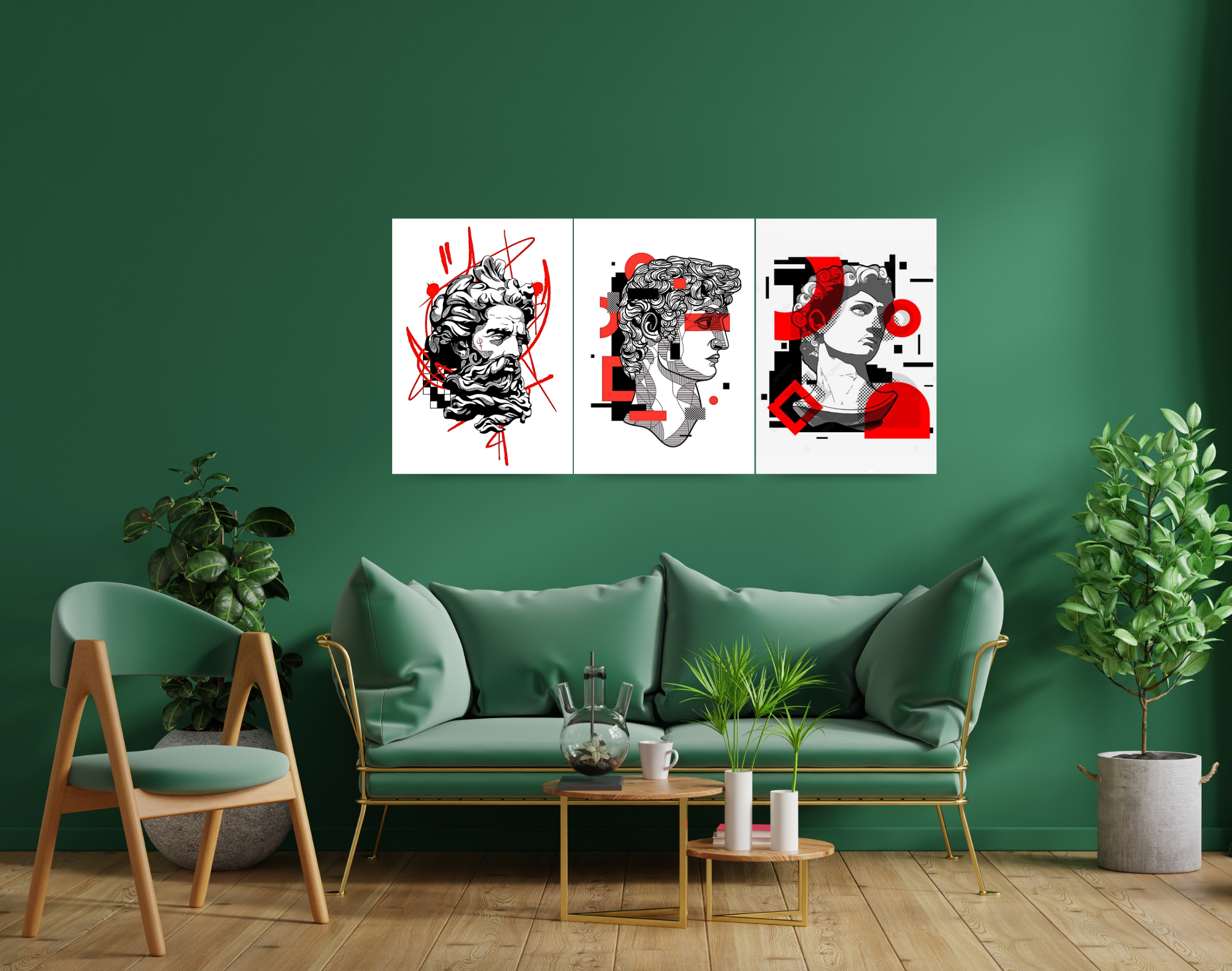 "GREEK GOD ILLUSTRATION"- Shiny & Sturdy Metallic Poster Art That Pops & Sticks