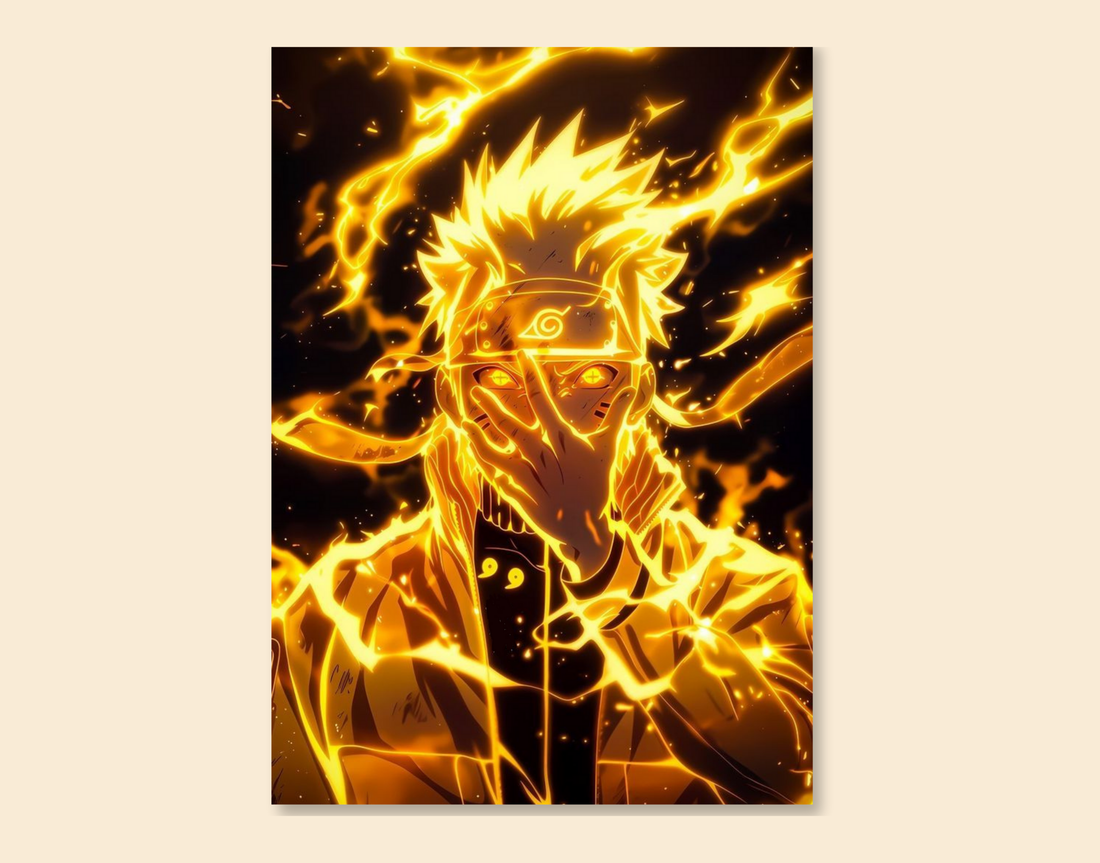 "NARUTO FIRE VERSION-ANIME"- Shiny & Sturdy Metallic Poster Art That Pops & Sticks (Literally!)