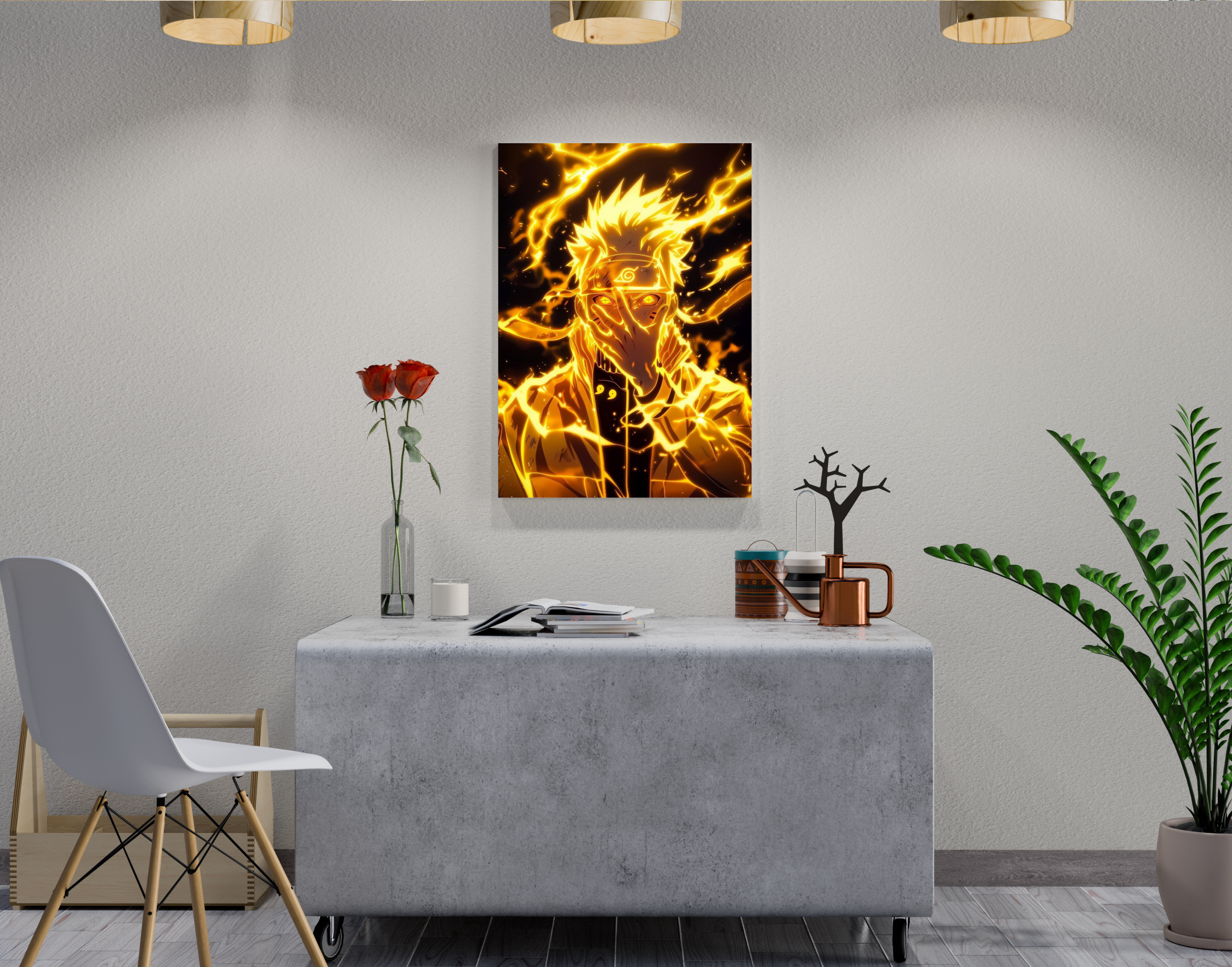 "NARUTO FIRE VERSION-ANIME"- Shiny & Sturdy Metallic Poster Art That Pops & Sticks (Literally!)
