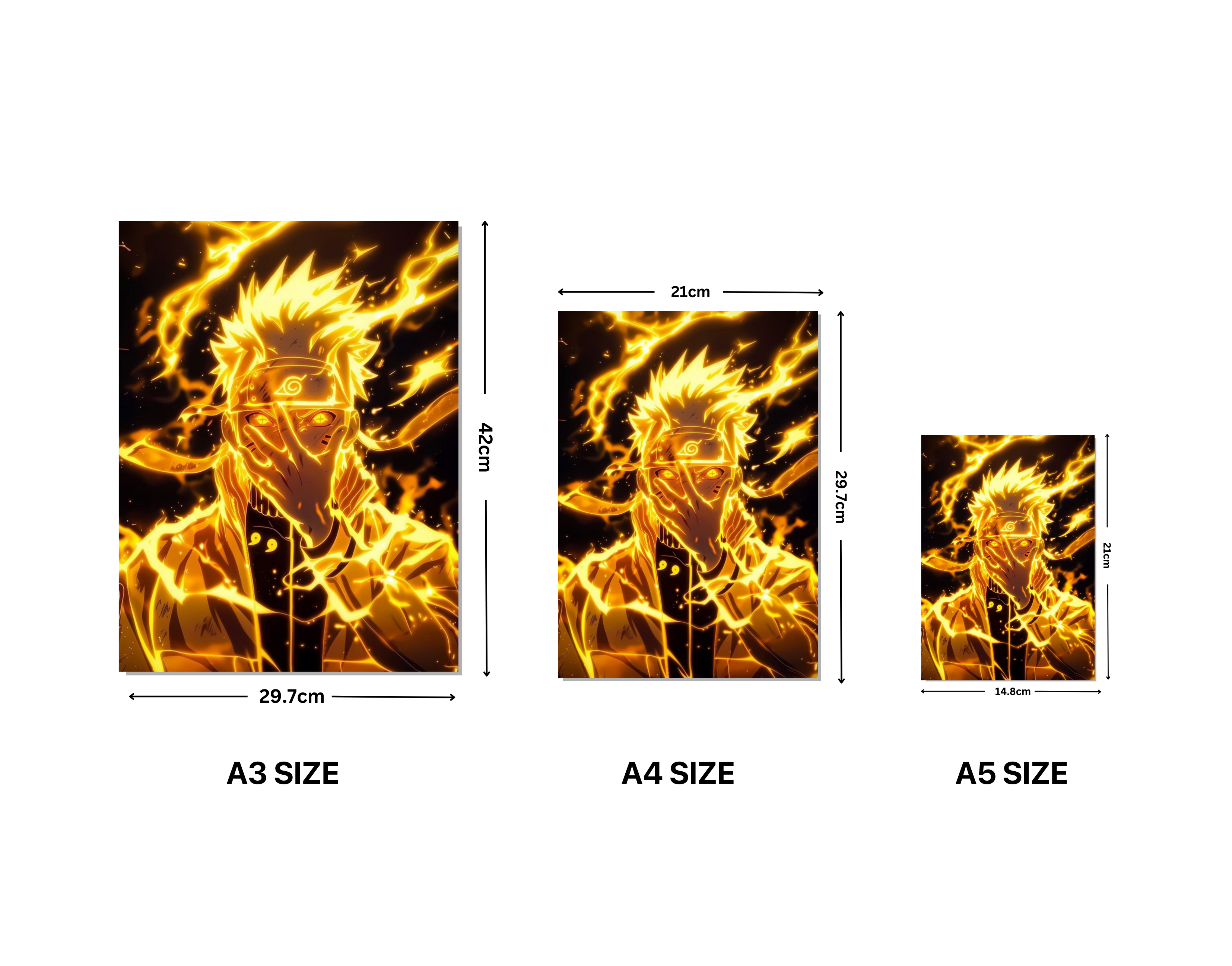 "NARUTO FIRE VERSION-ANIME"- Shiny & Sturdy Metallic Poster Art That Pops & Sticks (Literally!)