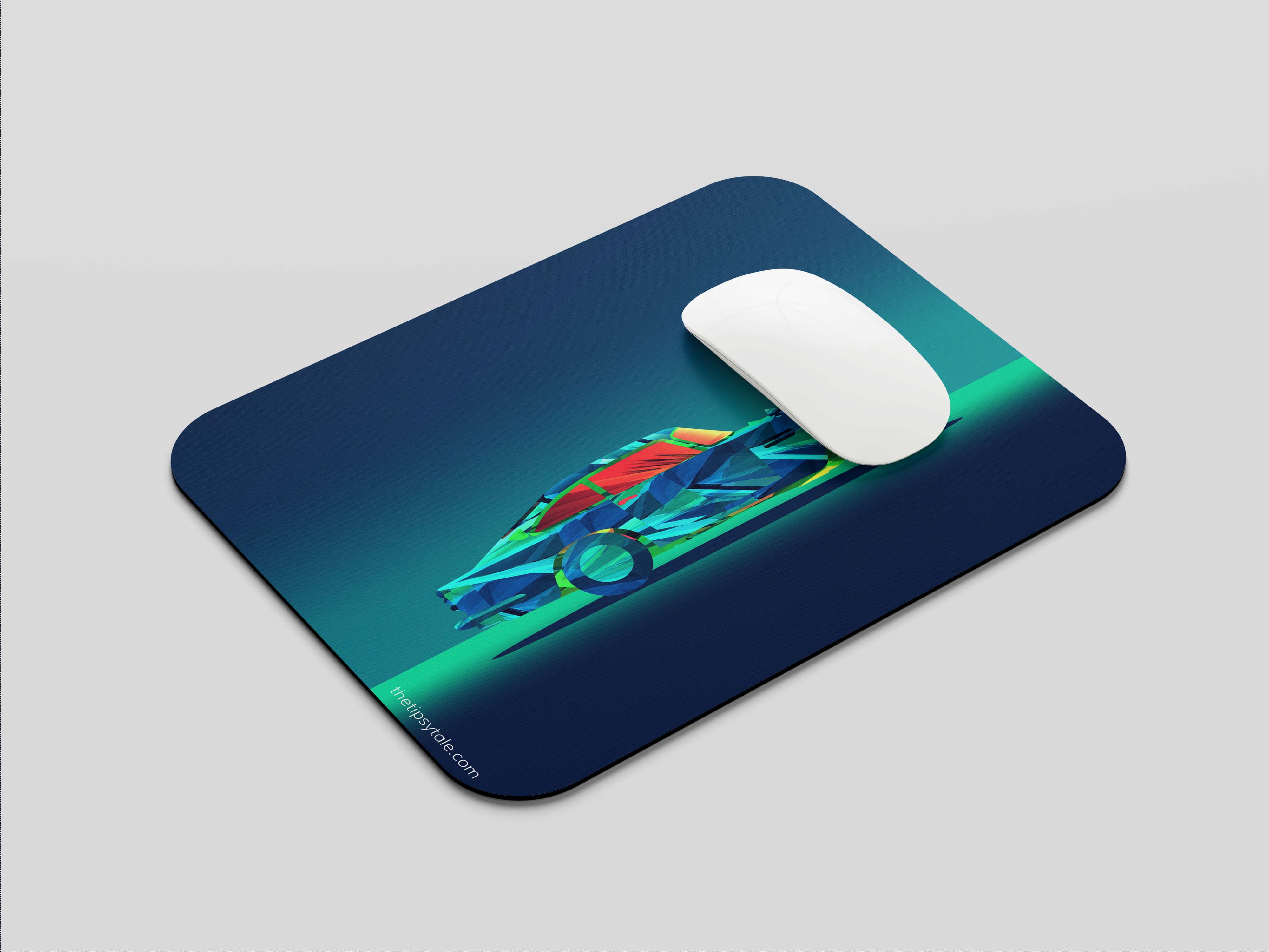 "Futuristic Neon Car" Mousepad Enhance Your Workspace with Style