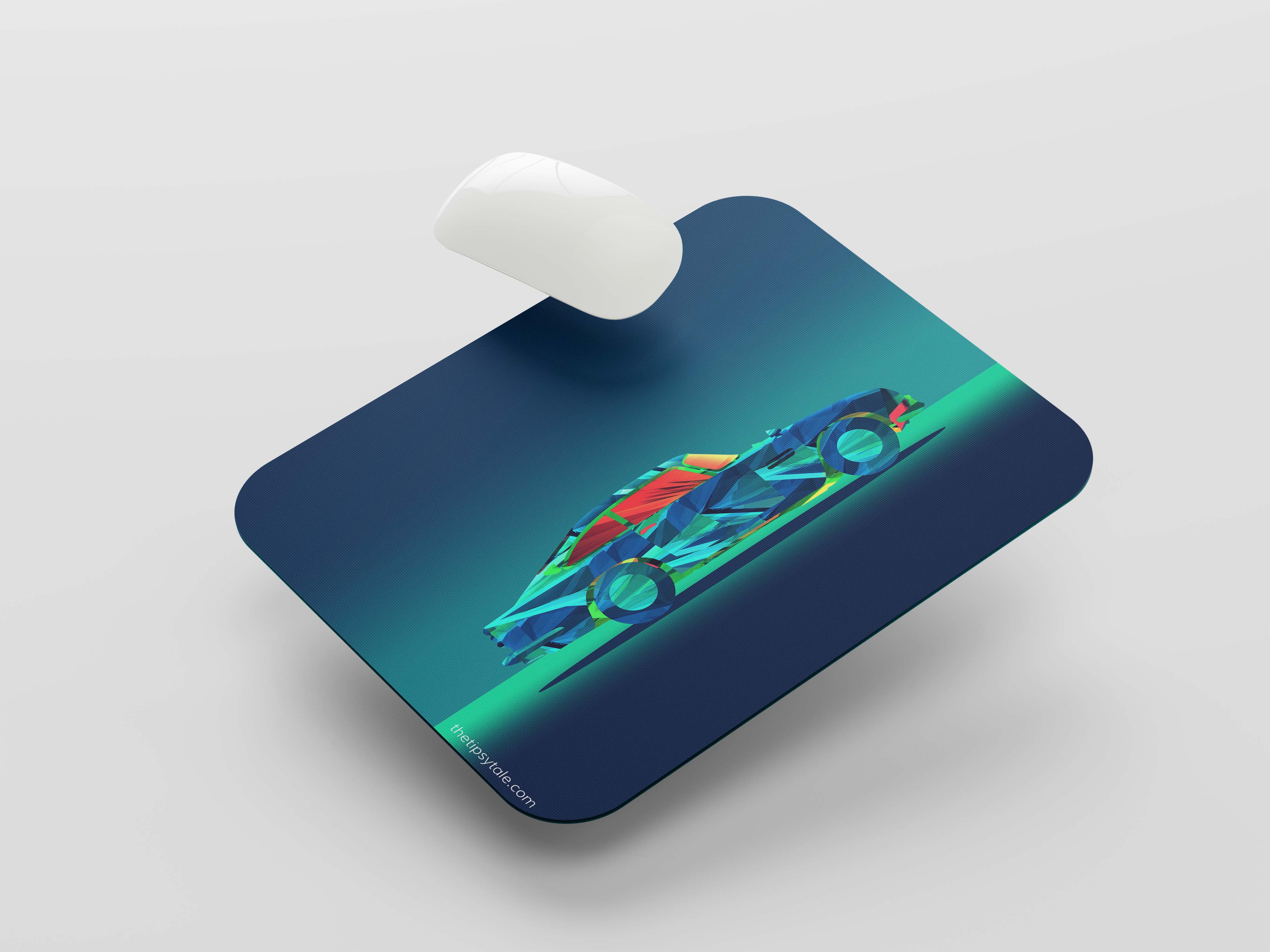 "Futuristic Neon Car" Mousepad Enhance Your Workspace with Style