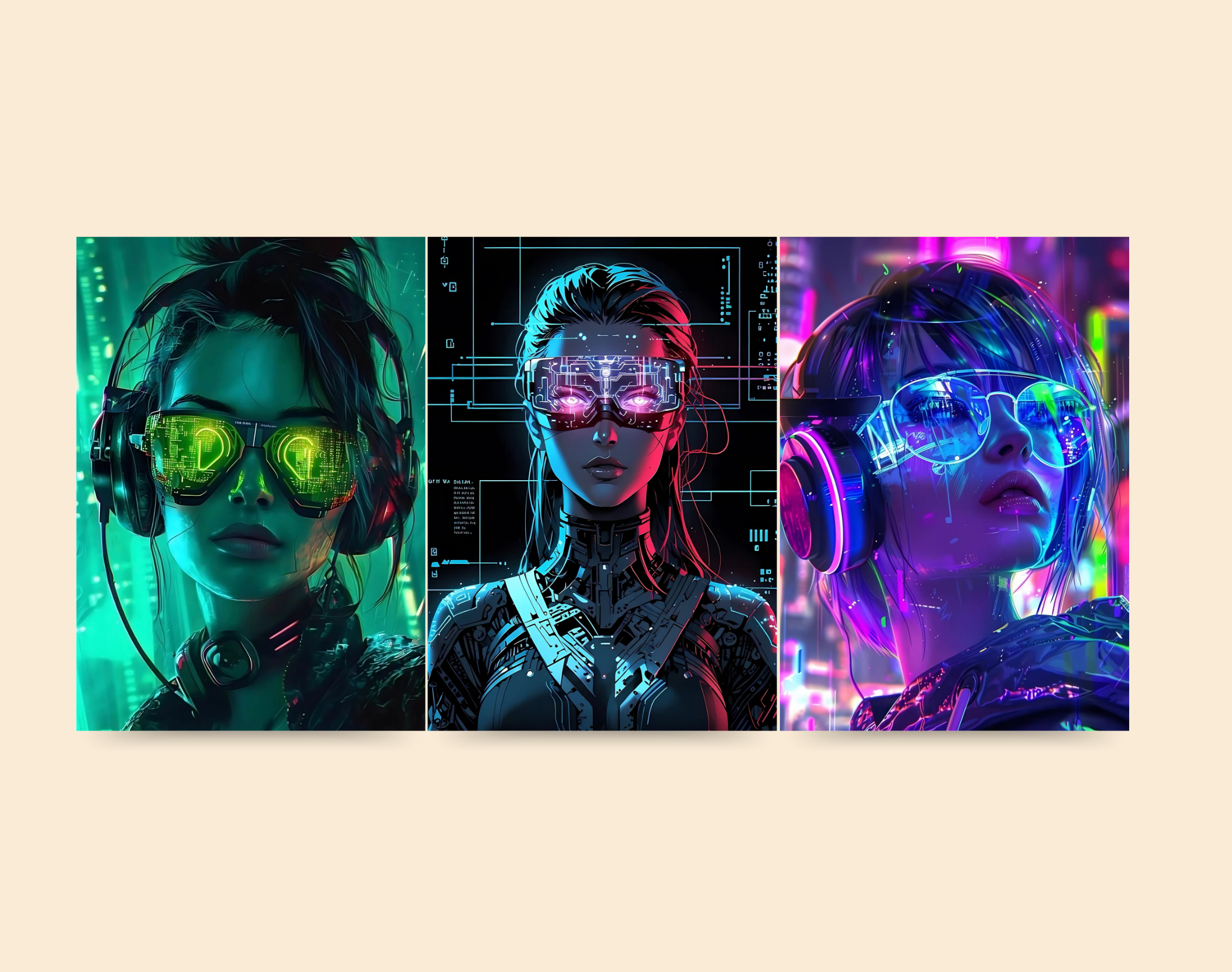 "AI WOMEN"- Shiny & Sturdy Metallic Poster Art That Pops & Sticks