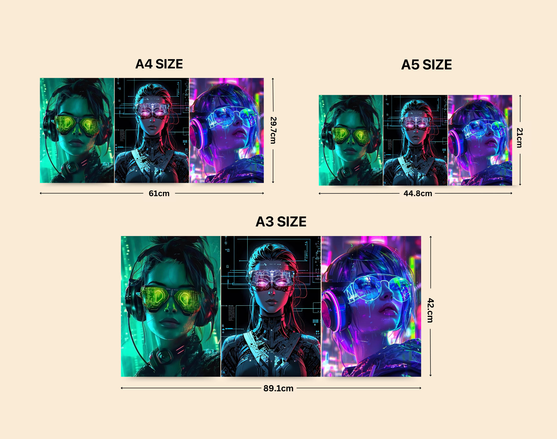 "AI WOMEN"- Shiny & Sturdy Metallic Poster Art That Pops & Sticks