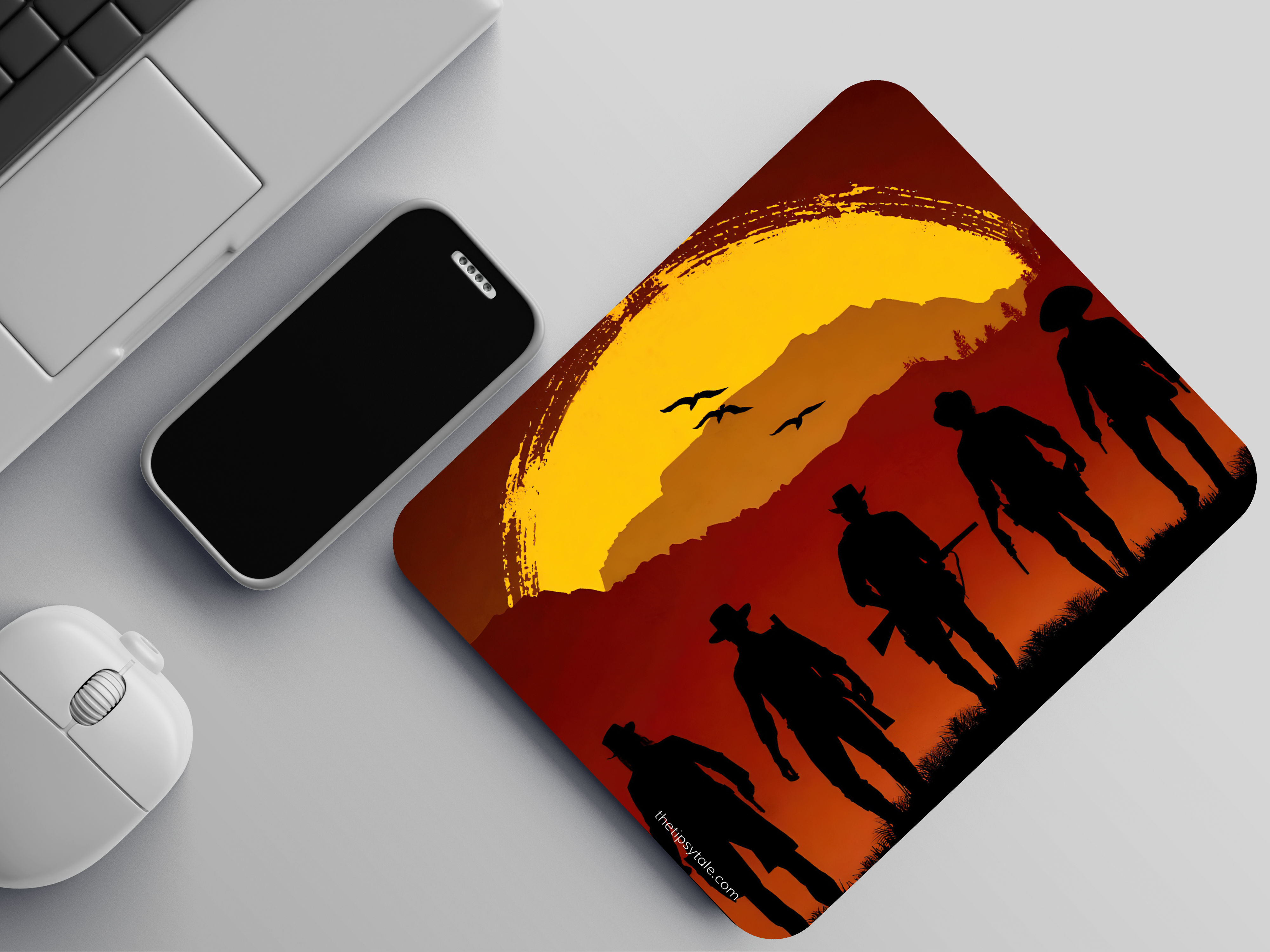 "RED REDEMPTION" Mousepad Enhance Your Workspace with Style