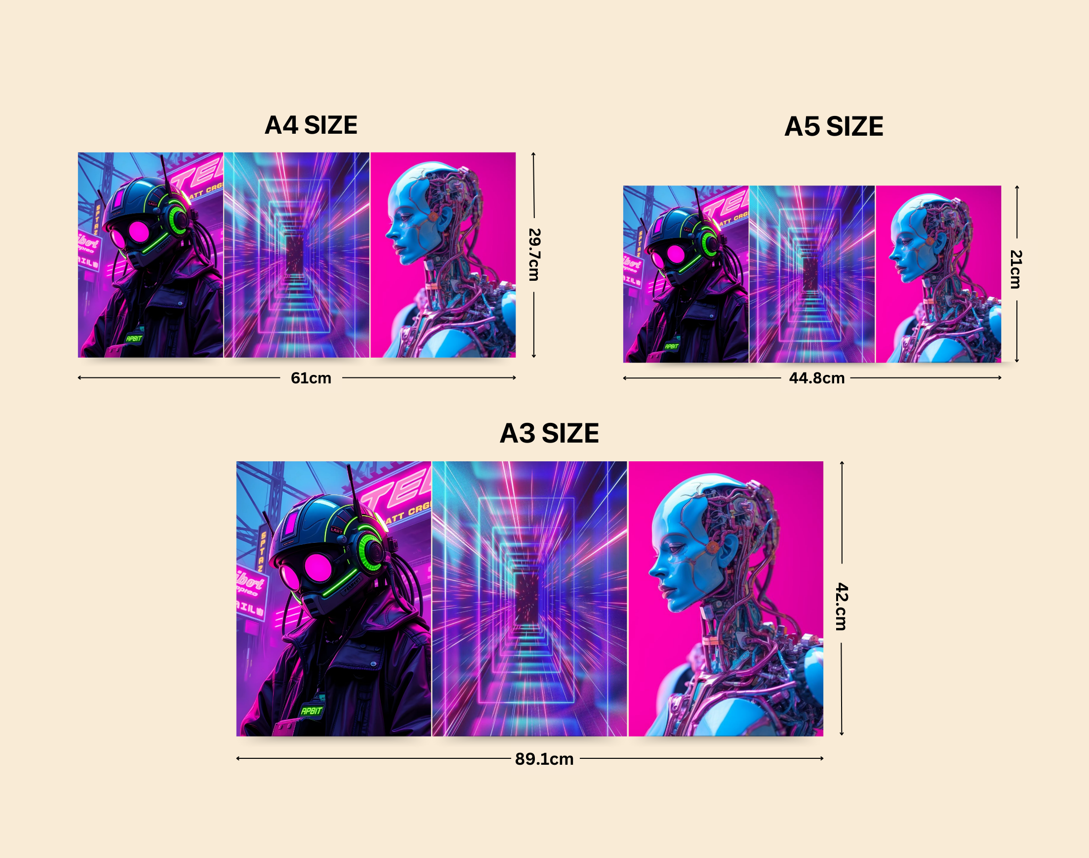 "AI ROBOT VERSION"- Shiny & Sturdy Metallic Poster Art That Pops & Sticks