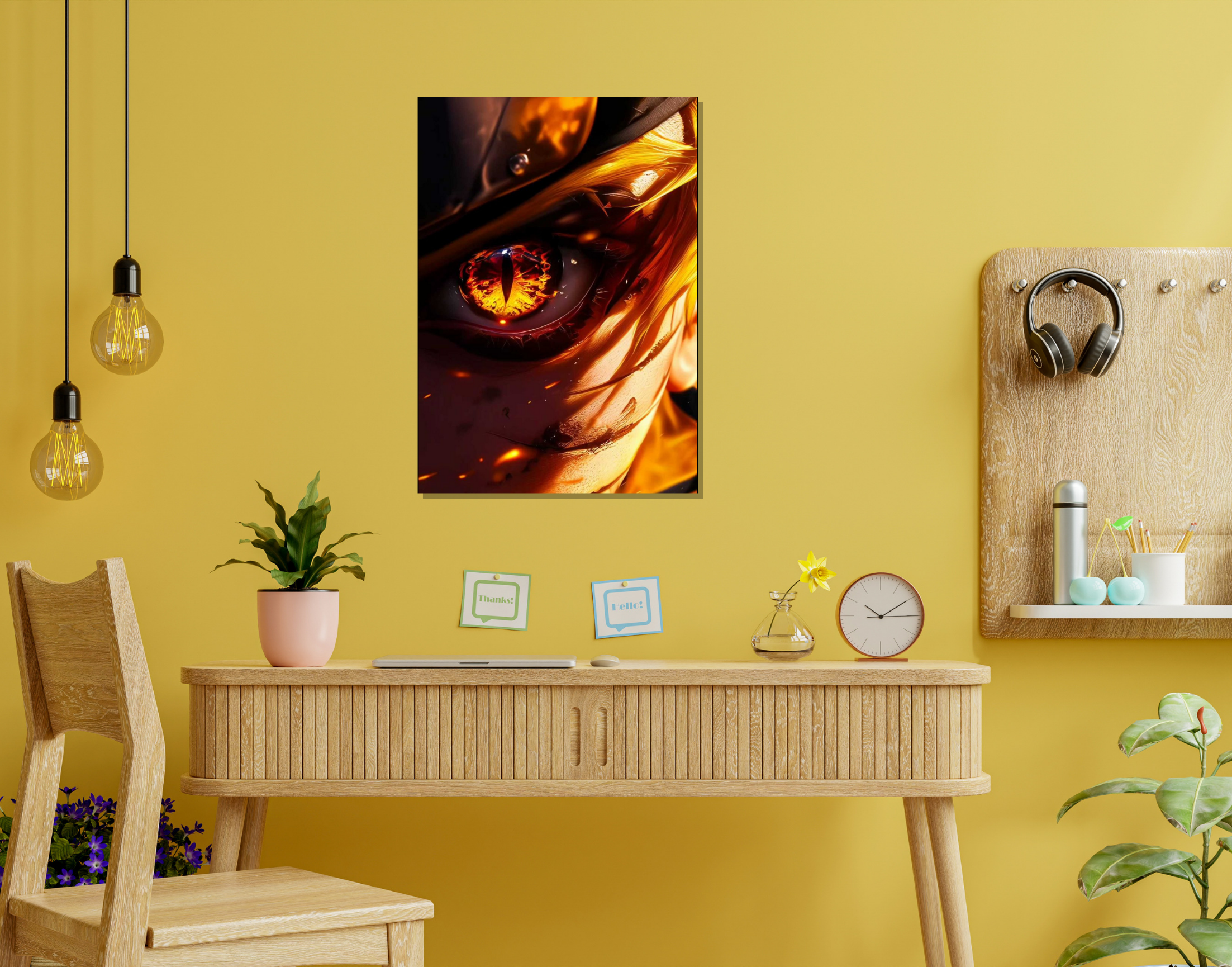 "NARUTO EYE FIRE VERSION-ANIME"- Shiny & Sturdy Metallic Poster Art That Pops & Sticks (Literally!)