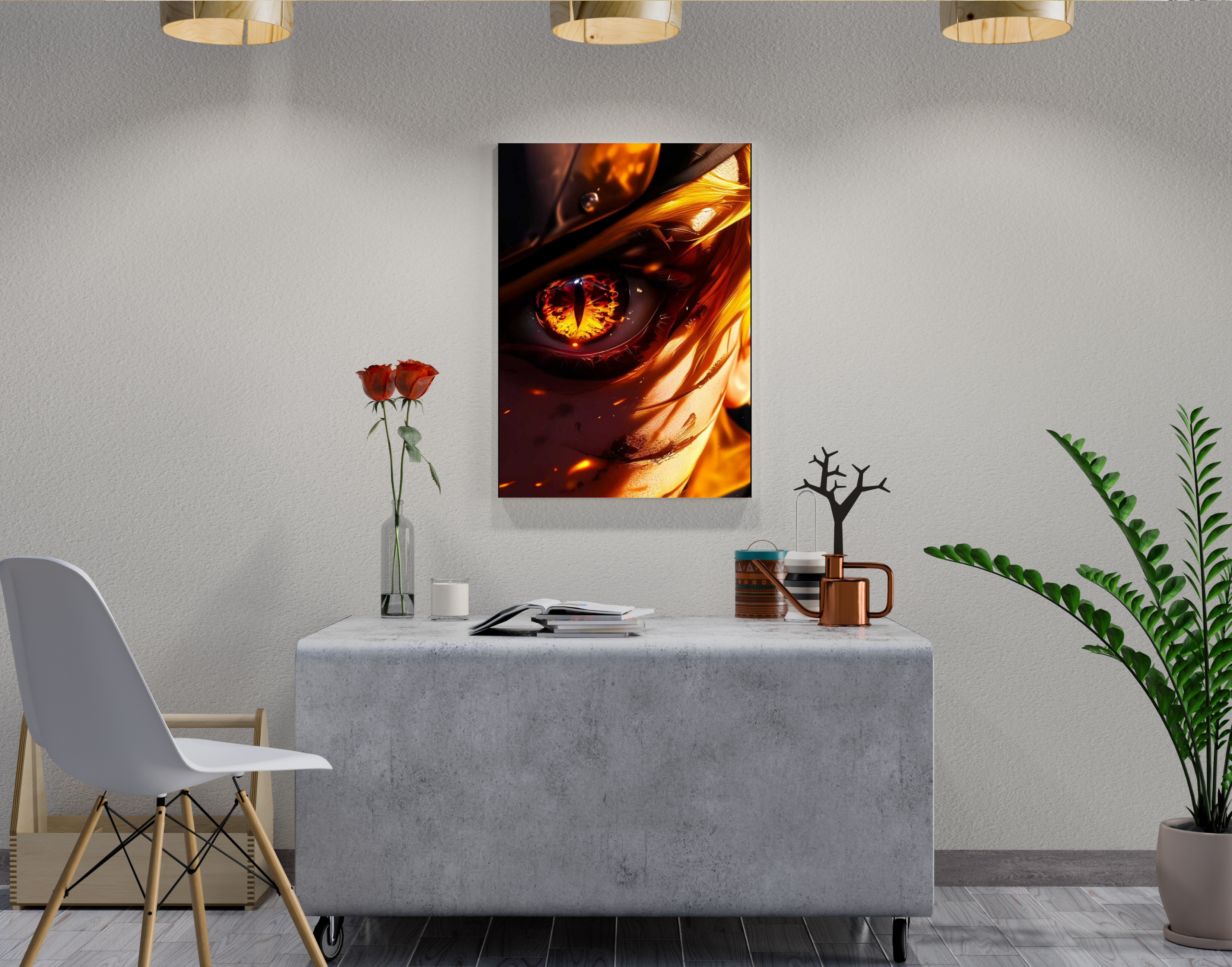 "NARUTO EYE FIRE VERSION-ANIME"- Shiny & Sturdy Metallic Poster Art That Pops & Sticks (Literally!)