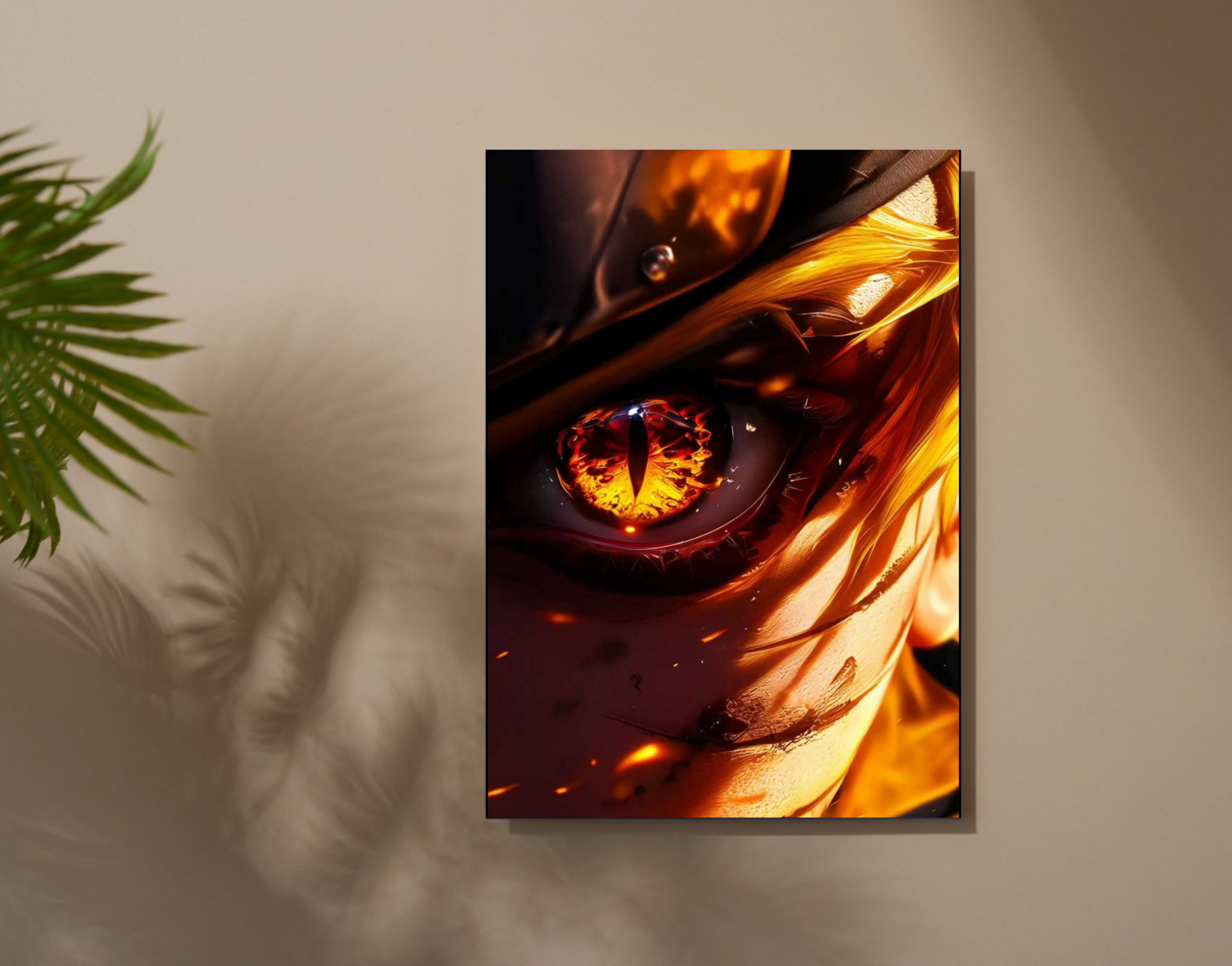 "NARUTO EYE FIRE VERSION-ANIME"- Shiny & Sturdy Metallic Poster Art That Pops & Sticks (Literally!)