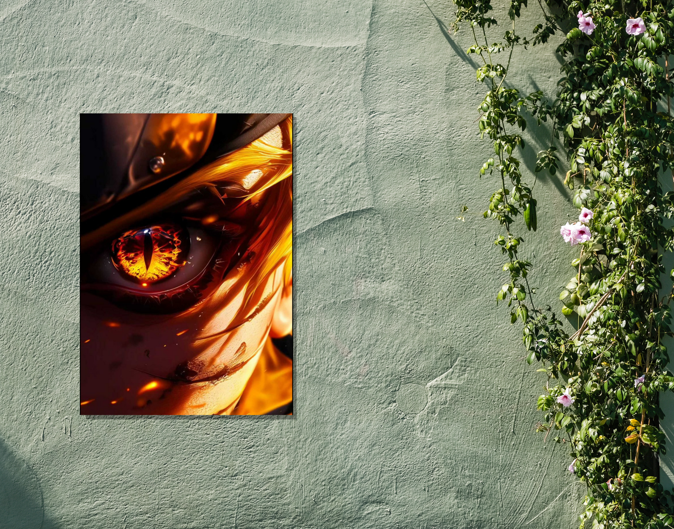 "NARUTO EYE FIRE VERSION-ANIME"- Shiny & Sturdy Metallic Poster Art That Pops & Sticks (Literally!)