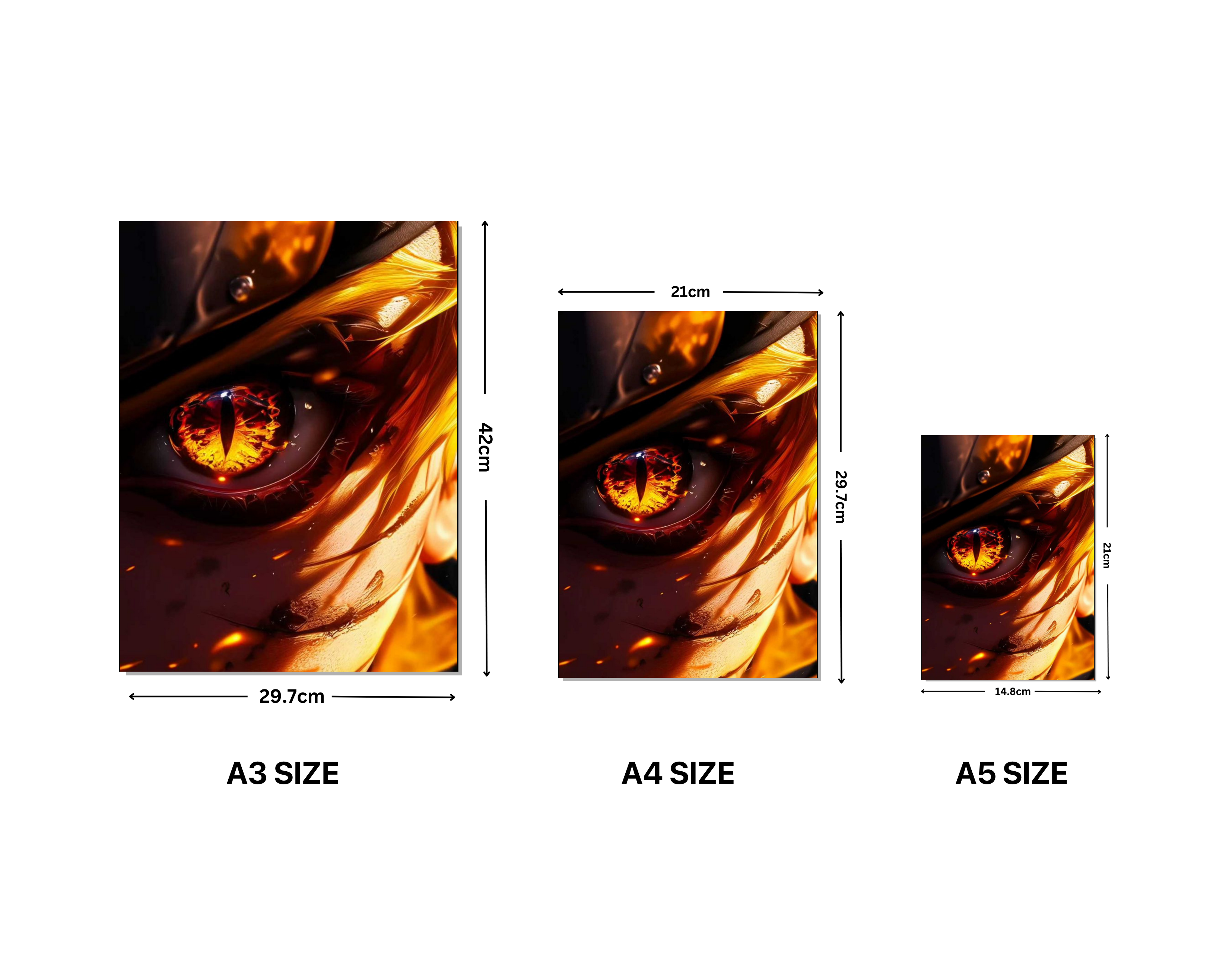 "NARUTO EYE FIRE VERSION-ANIME"- Shiny & Sturdy Metallic Poster Art That Pops & Sticks (Literally!)