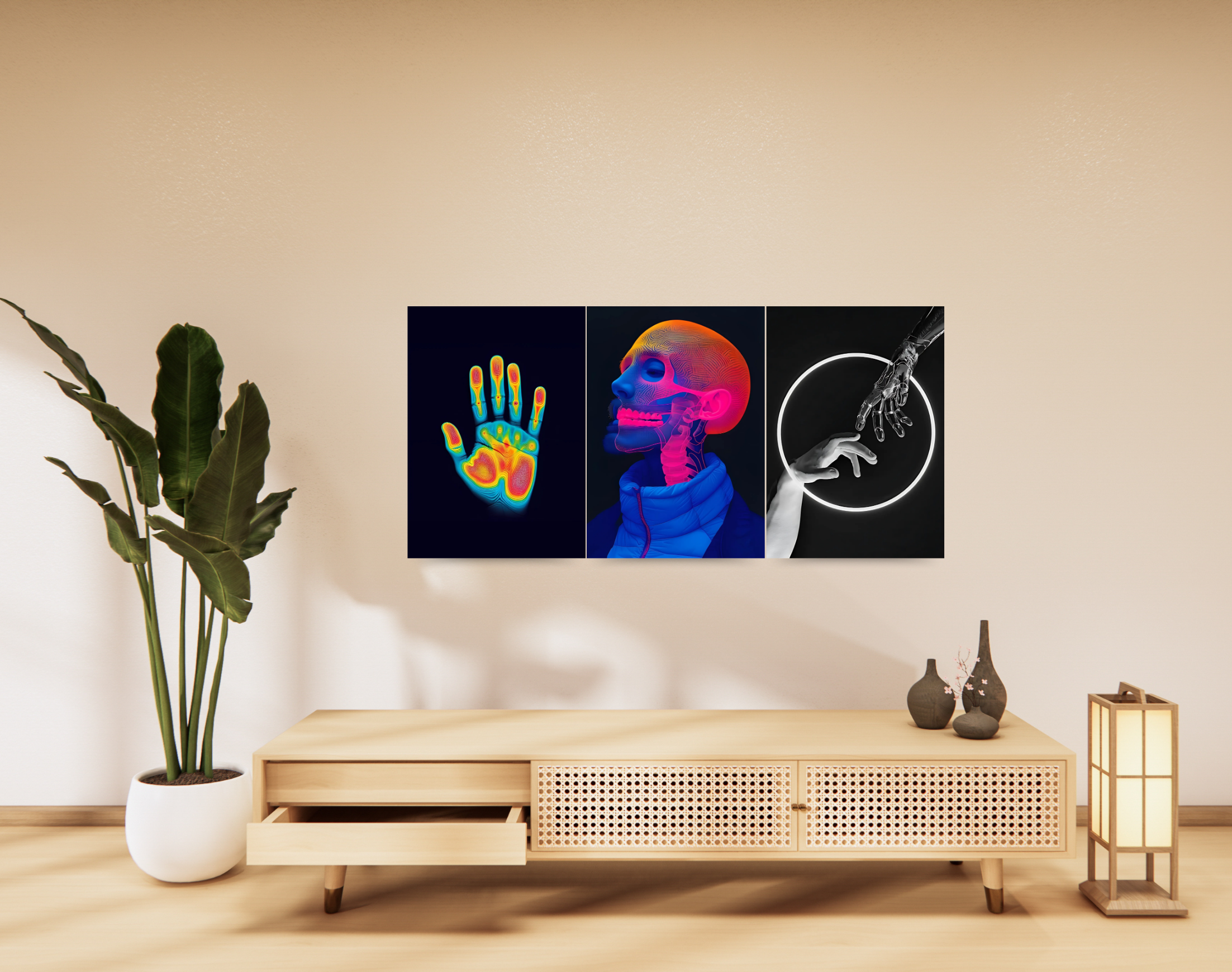 "HUMAN VS ROBOT"- Shiny & Sturdy Metallic Poster Art That Pops & Sticks