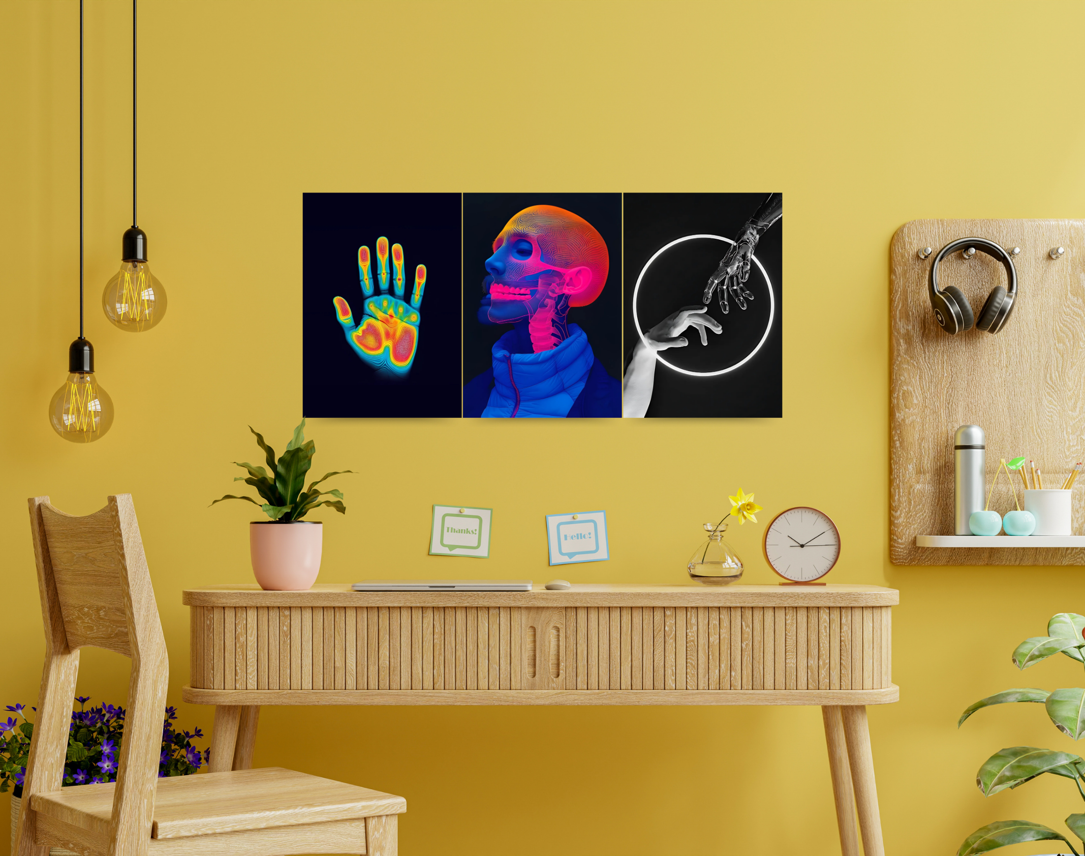 "HUMAN VS ROBOT"- Shiny & Sturdy Metallic Poster Art That Pops & Sticks