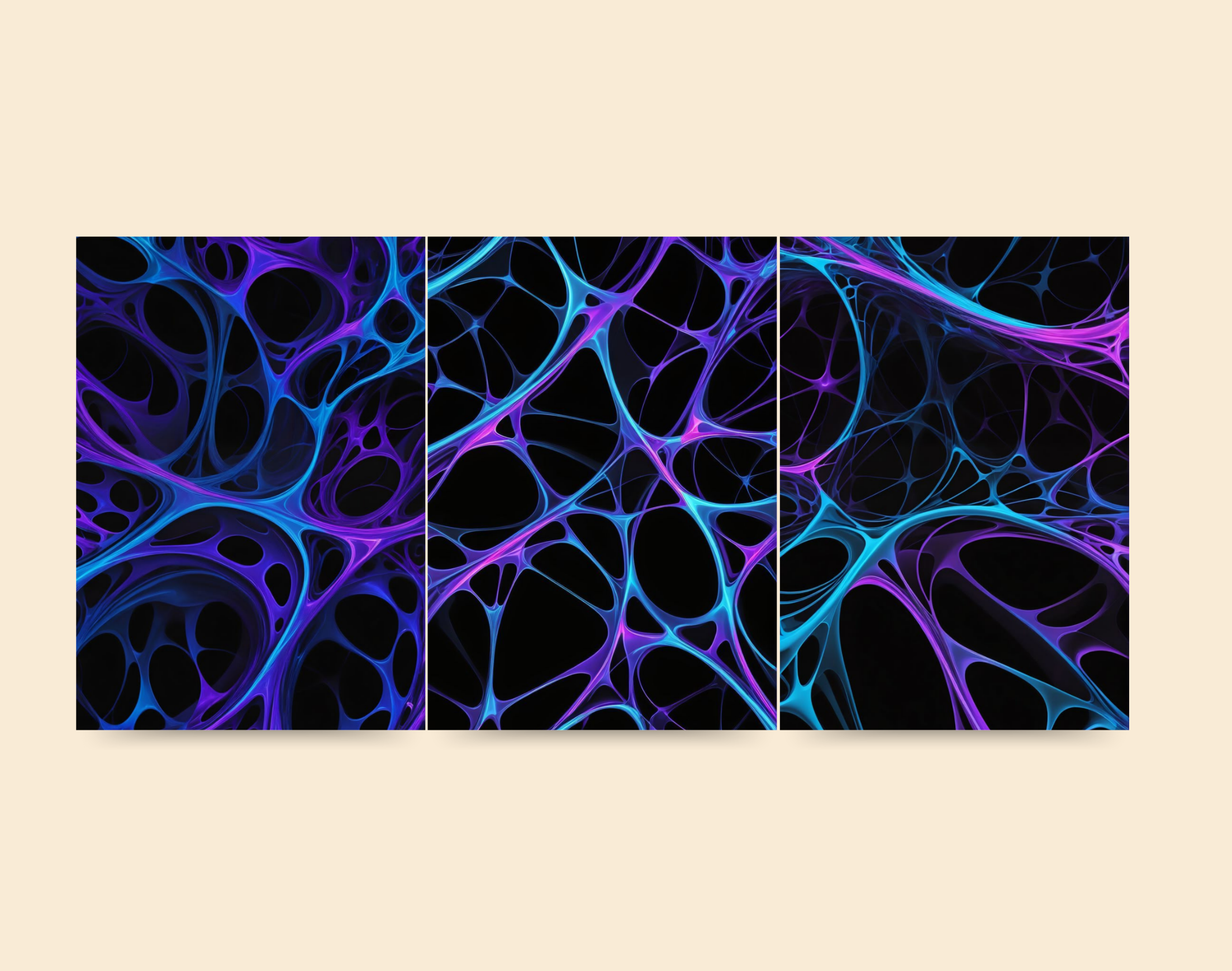 "BLUE WEB THEME ABSTRACT"- Shiny & Sturdy Metallic Poster Art That Pops & Sticks