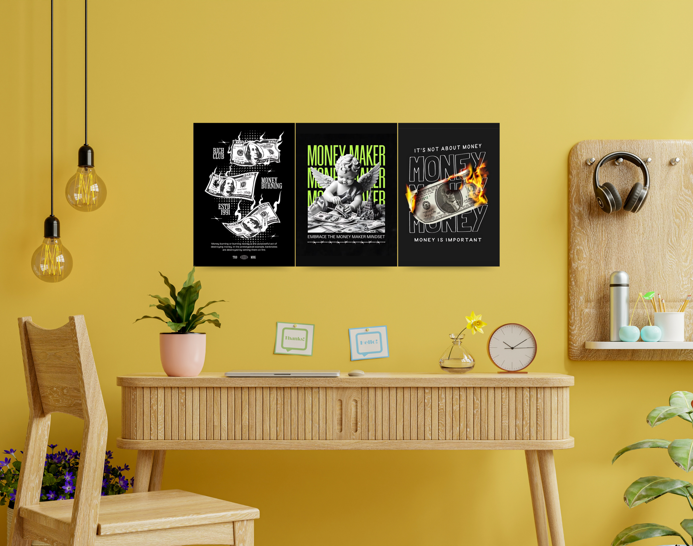 "MONEY MONEY MONEY"- Shiny & Sturdy Metallic Poster Art That Pops & Sticks
