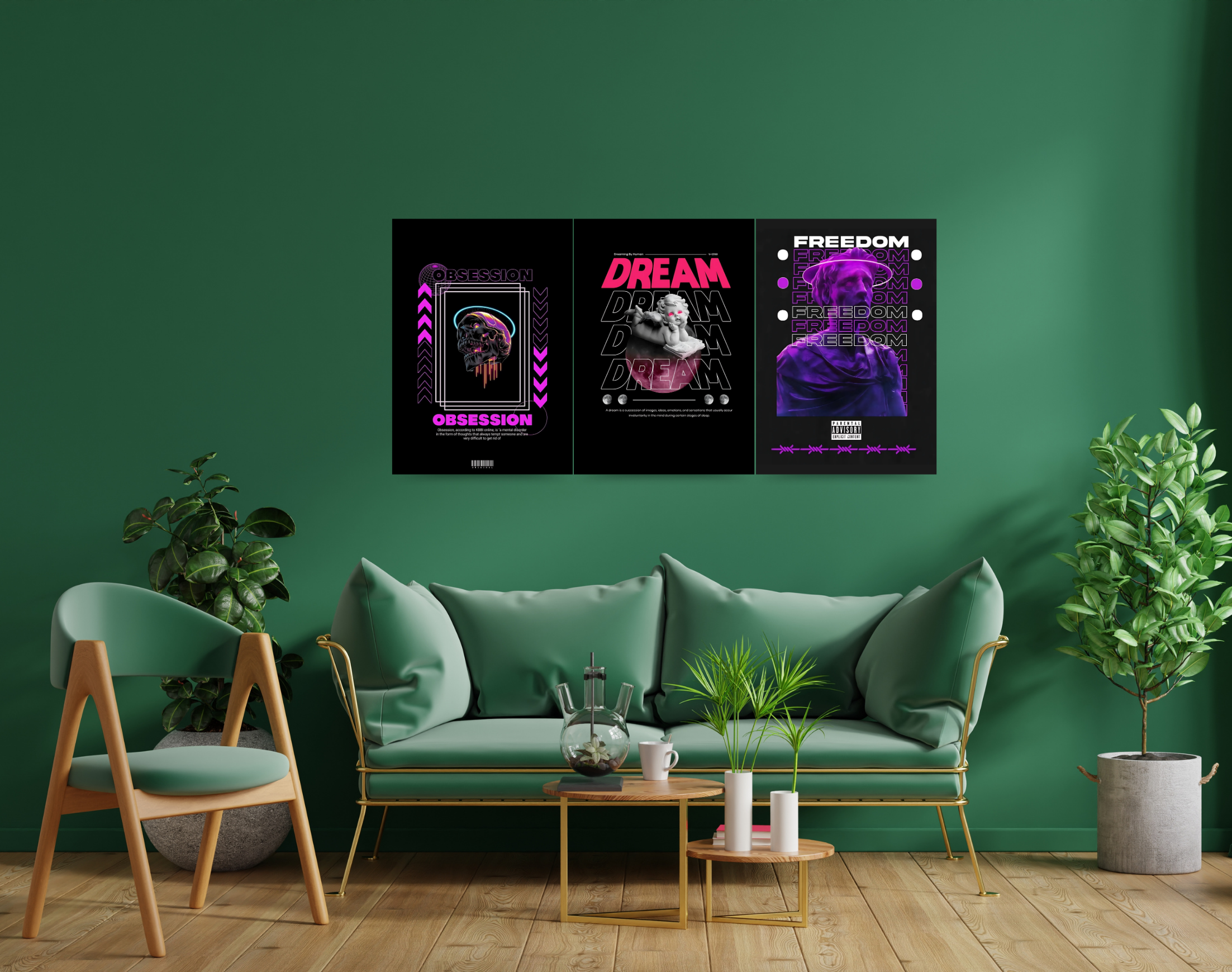 "TECHNO THEME"- Shiny & Sturdy Metallic Poster Art That Pops & Sticks